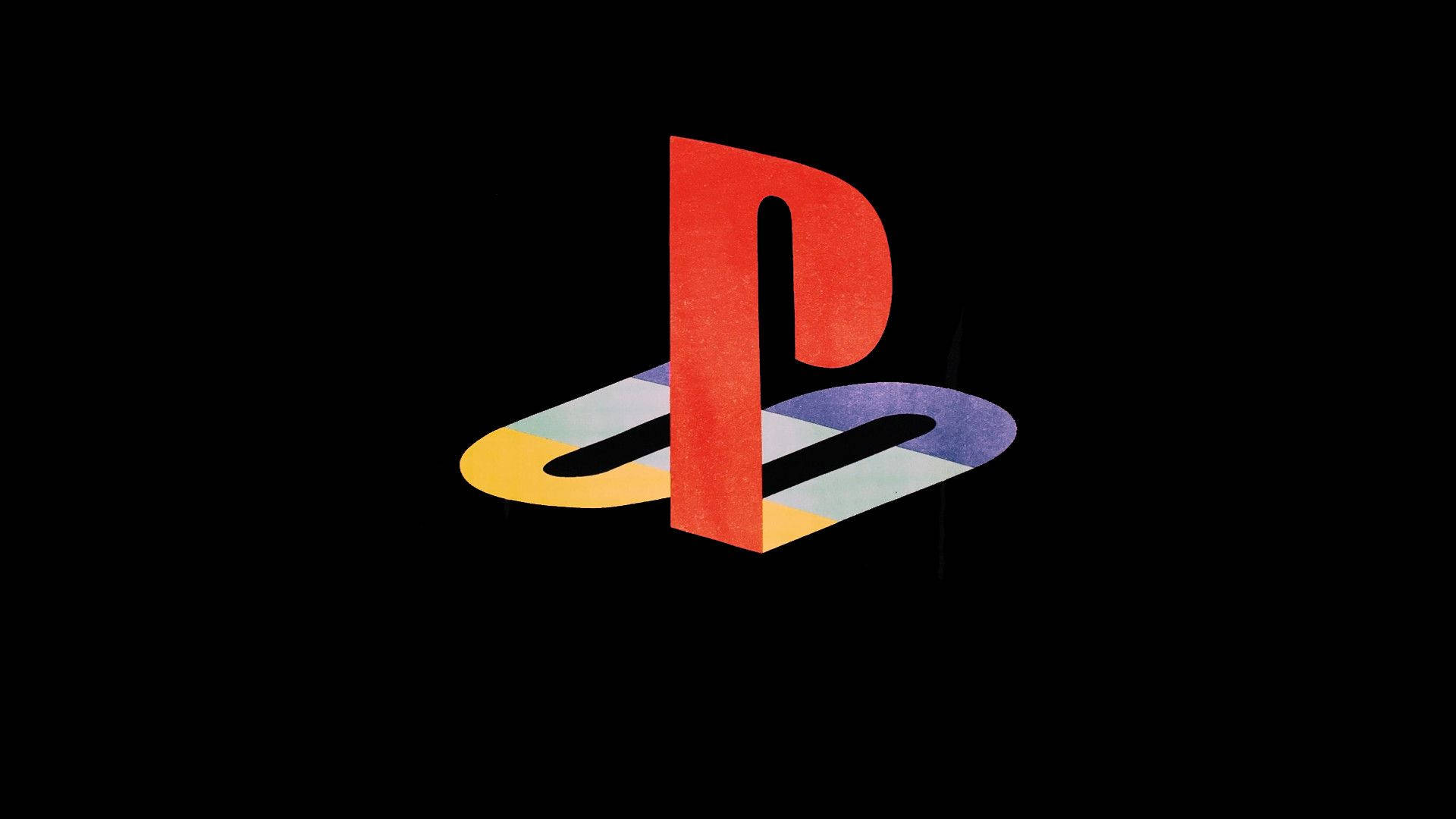 PS4 Logo, red, colorful gradient rings, Full HD Desktop Wallpaper