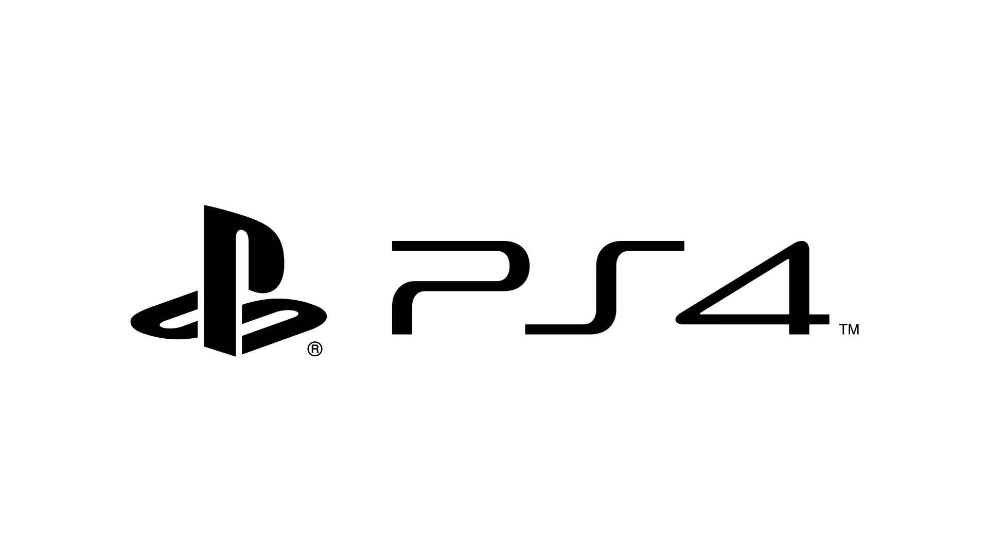 PS4 Logo, black, white background, Full HD Desktop Wallpaper