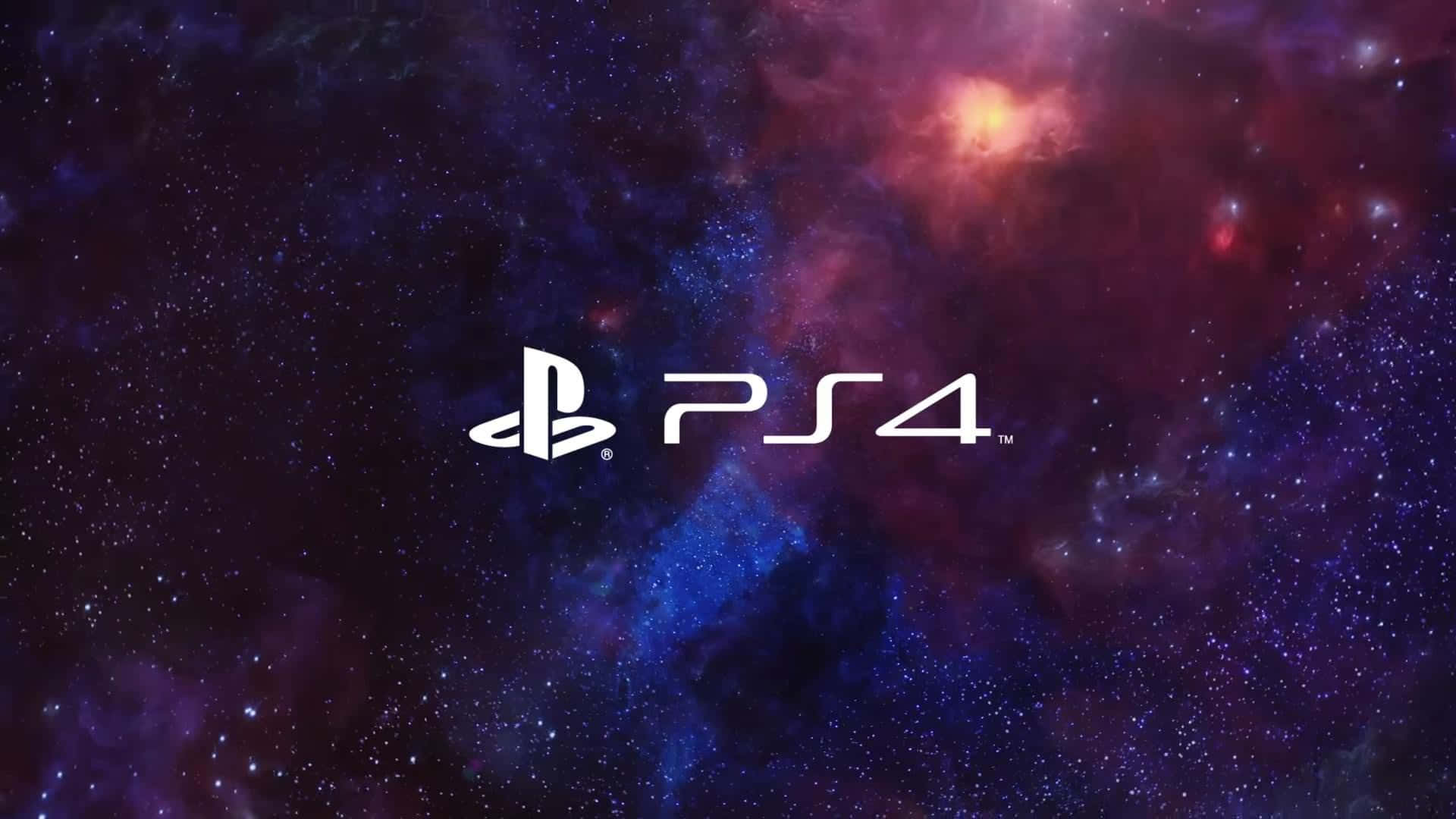 PS4, White PS4 logo, cosmic nebula, Full HD Desktop Wallpaper