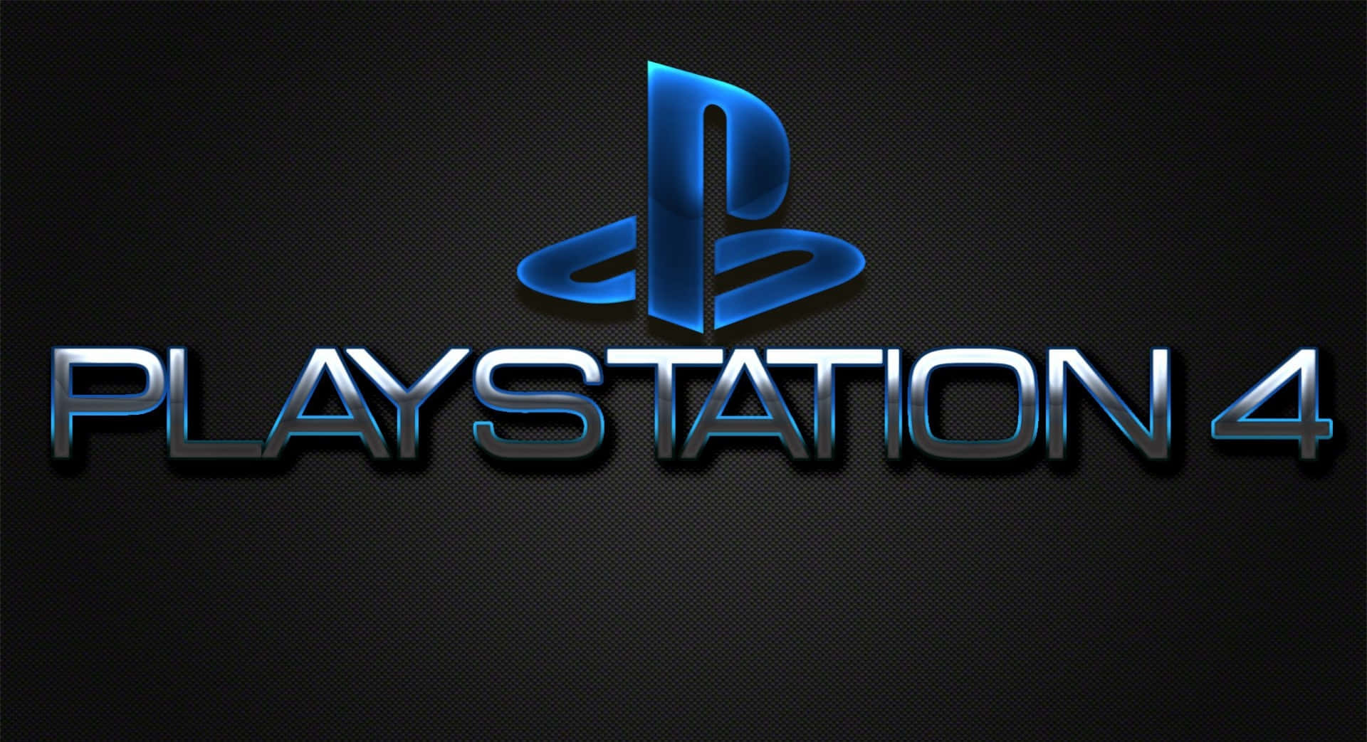 PS4 Logo, Plain Black Theme, Glossy blue, Full HD Desktop Wallpaper
