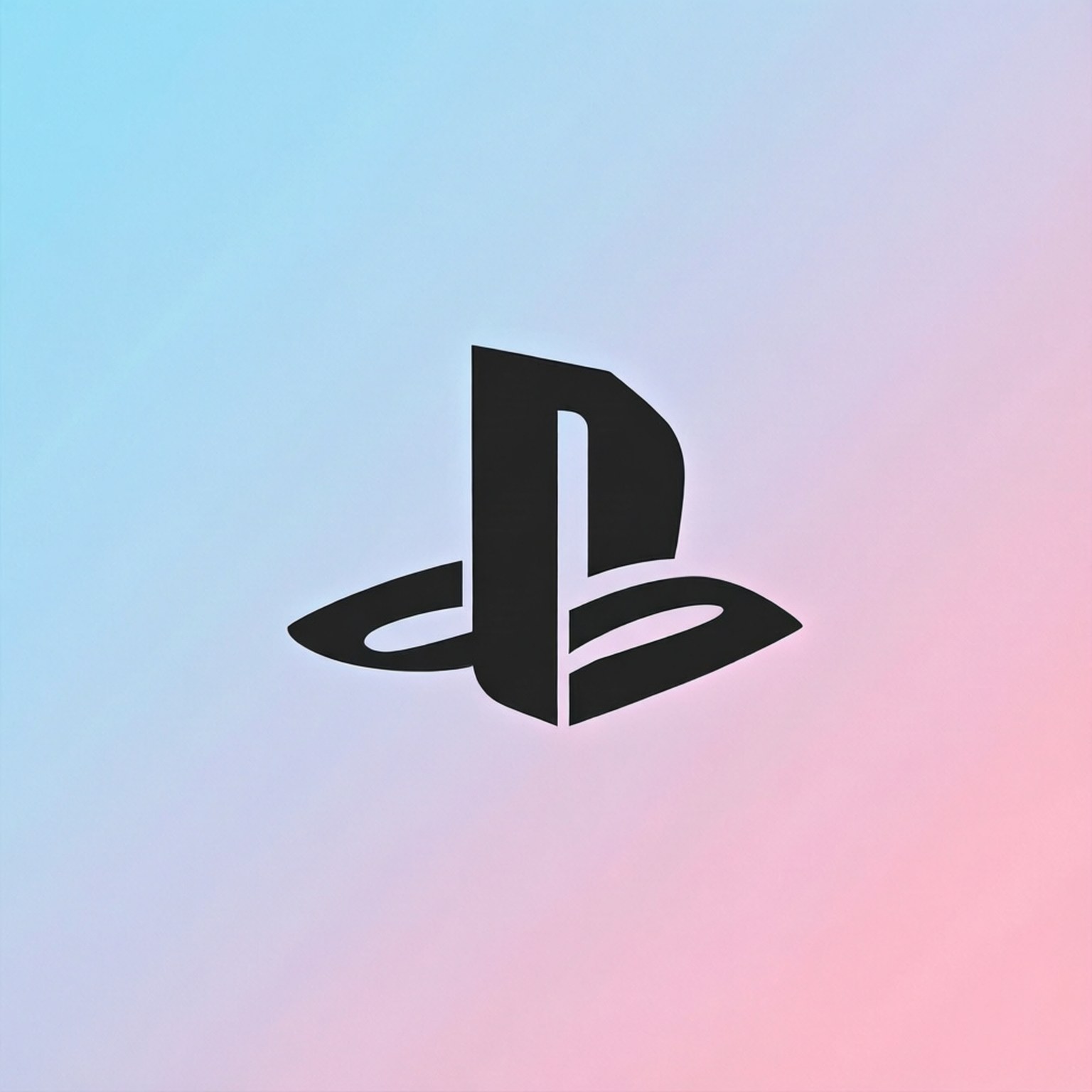 Pastel PS4 Logo, black PlayStation logo, soft gradient background, HD Desktop Wallpaper