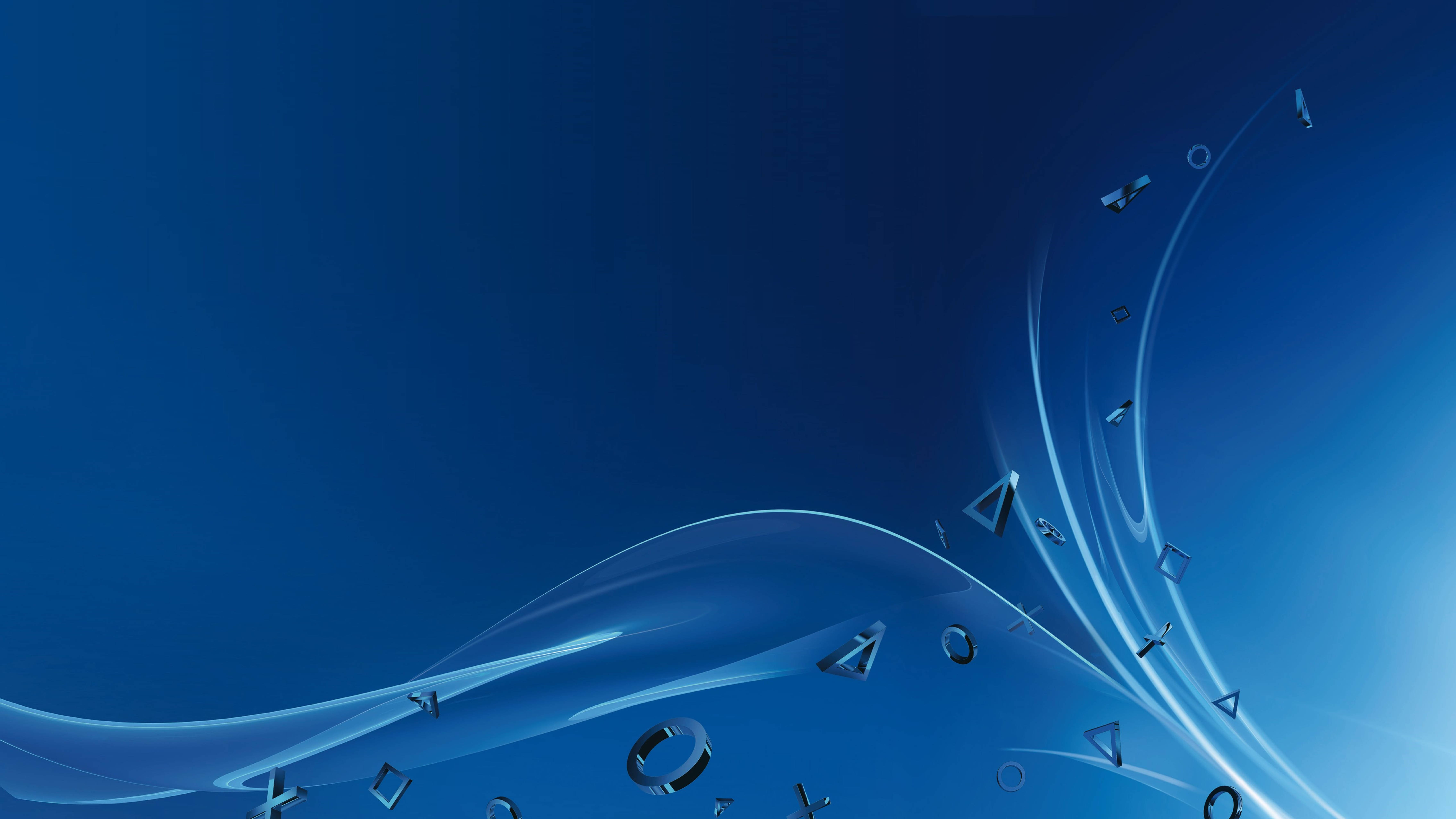 PS4, blue background, 4K, 5K Desktop Wallpaper