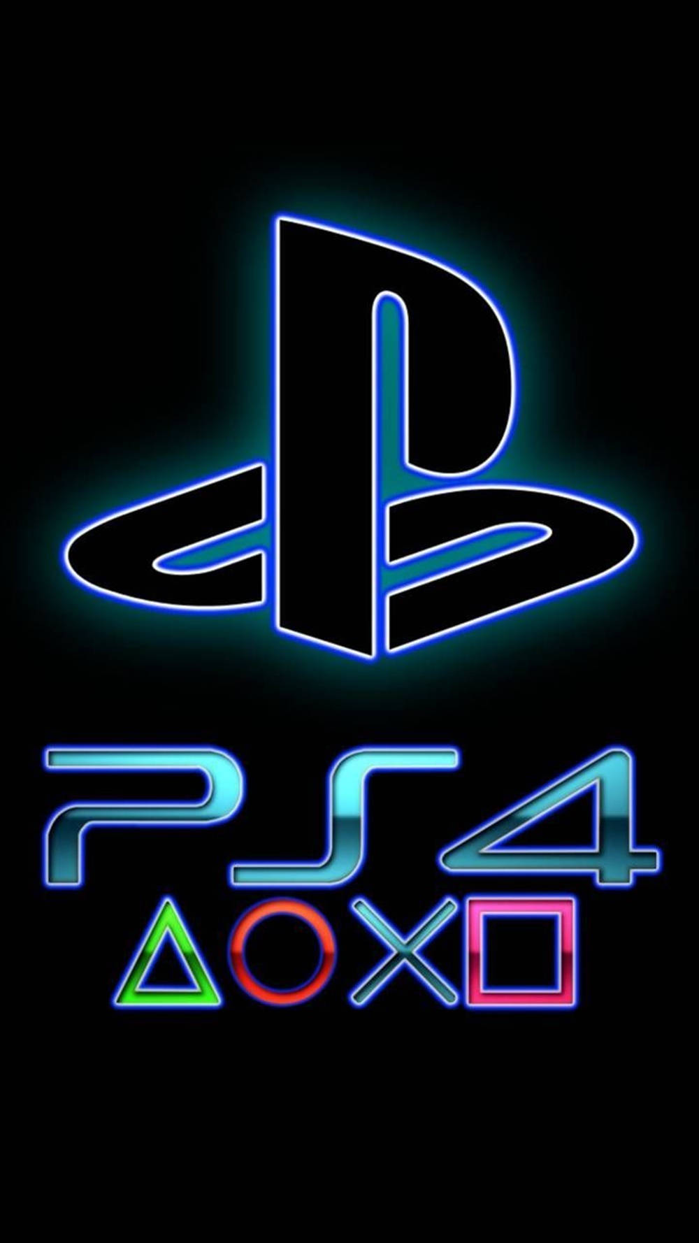 PS4, neon blue, cyan, HD Phone Wallpaper