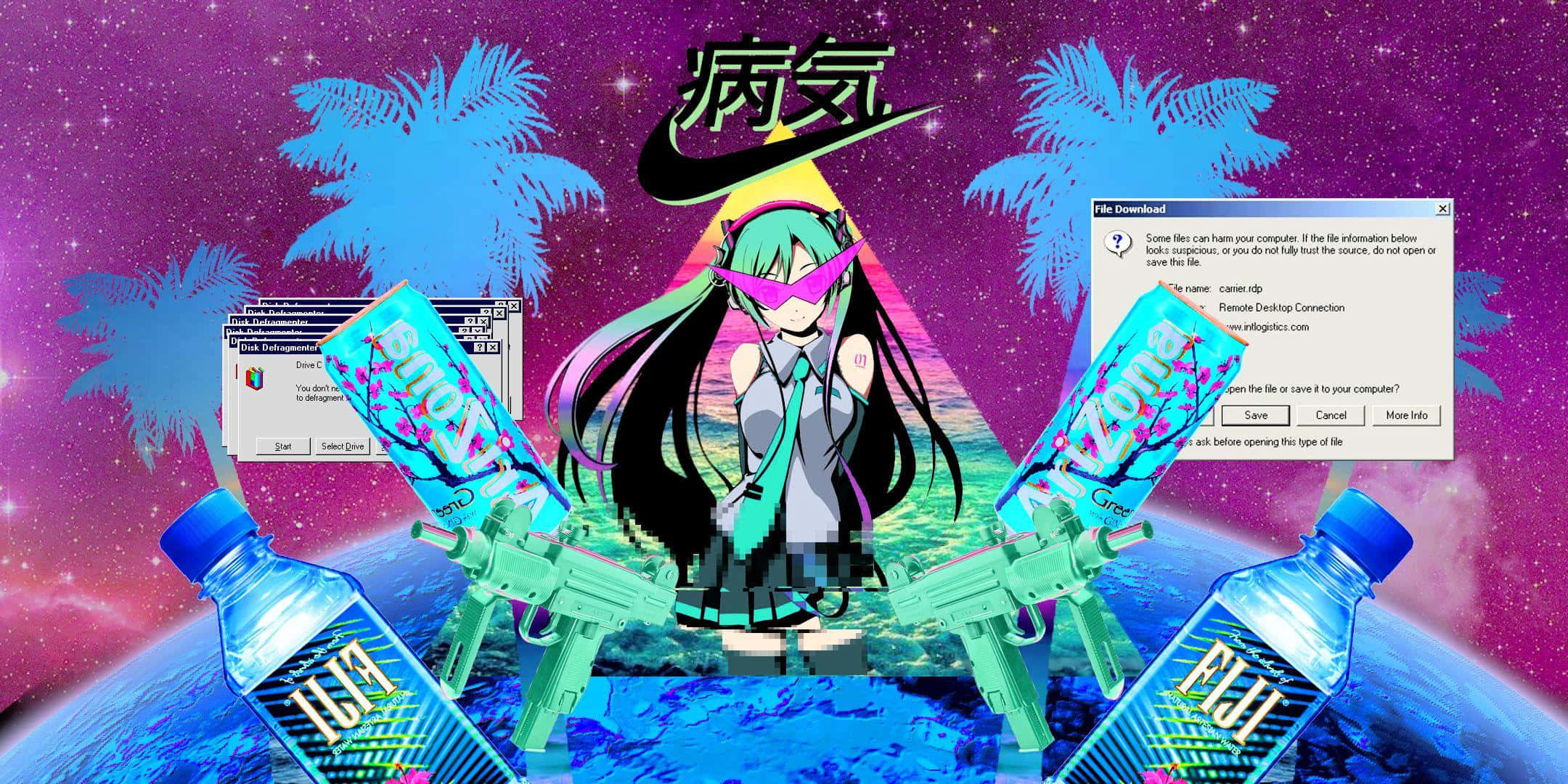 anime aesthetic, PS4, anime girl, Full HD Desktop Wallpaper