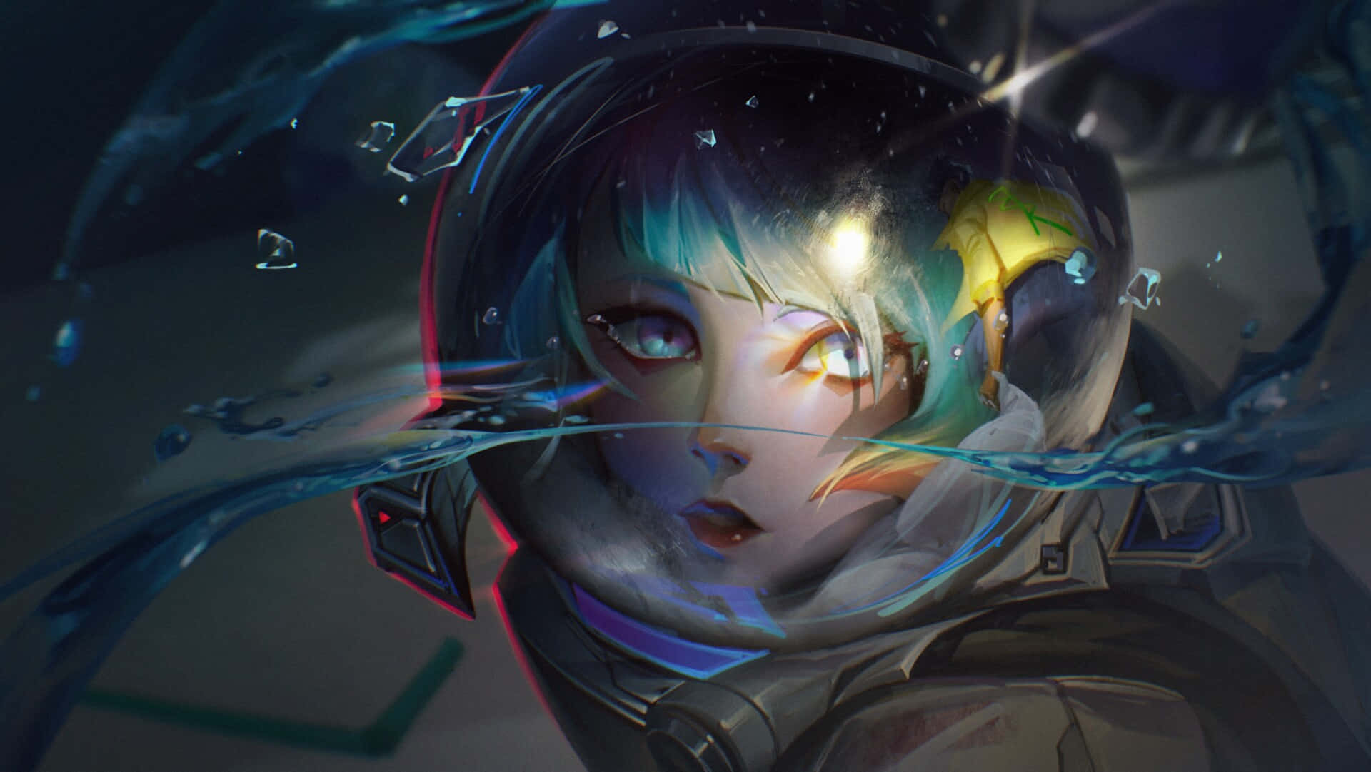 PS4, anime, astronaut, Full HD Desktop Wallpaper