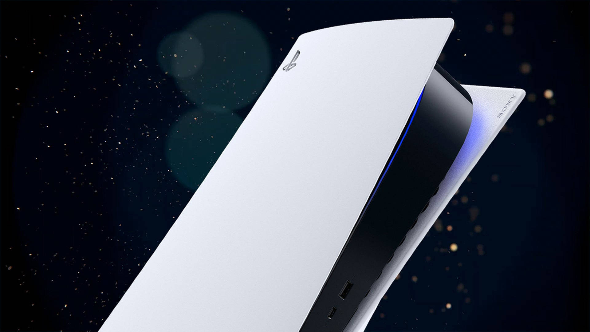 PS5, cosmic galaxy, sleek white, Full HD Desktop Wallpaper