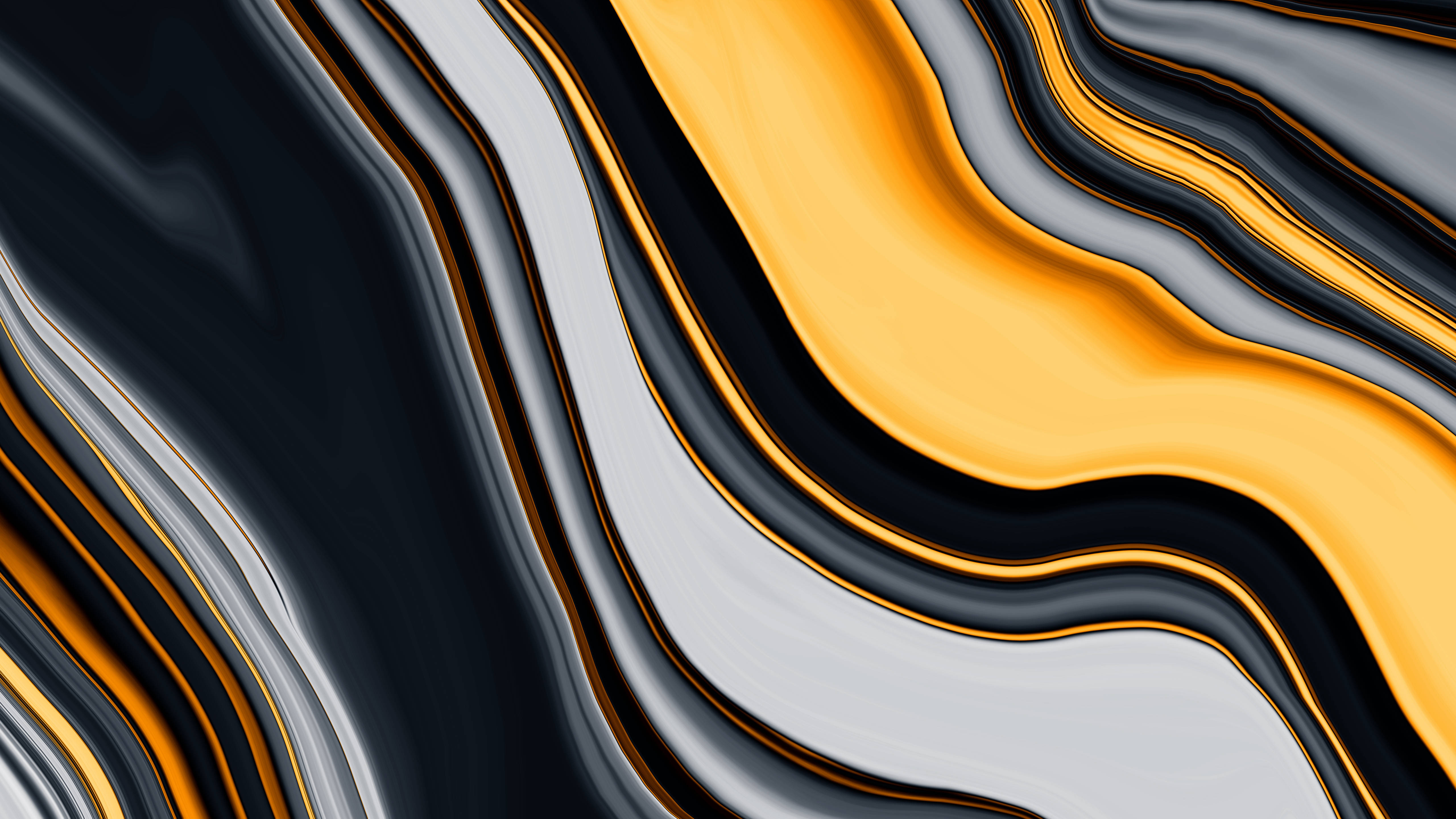 black, white, gold, 5K Desktop Wallpaper