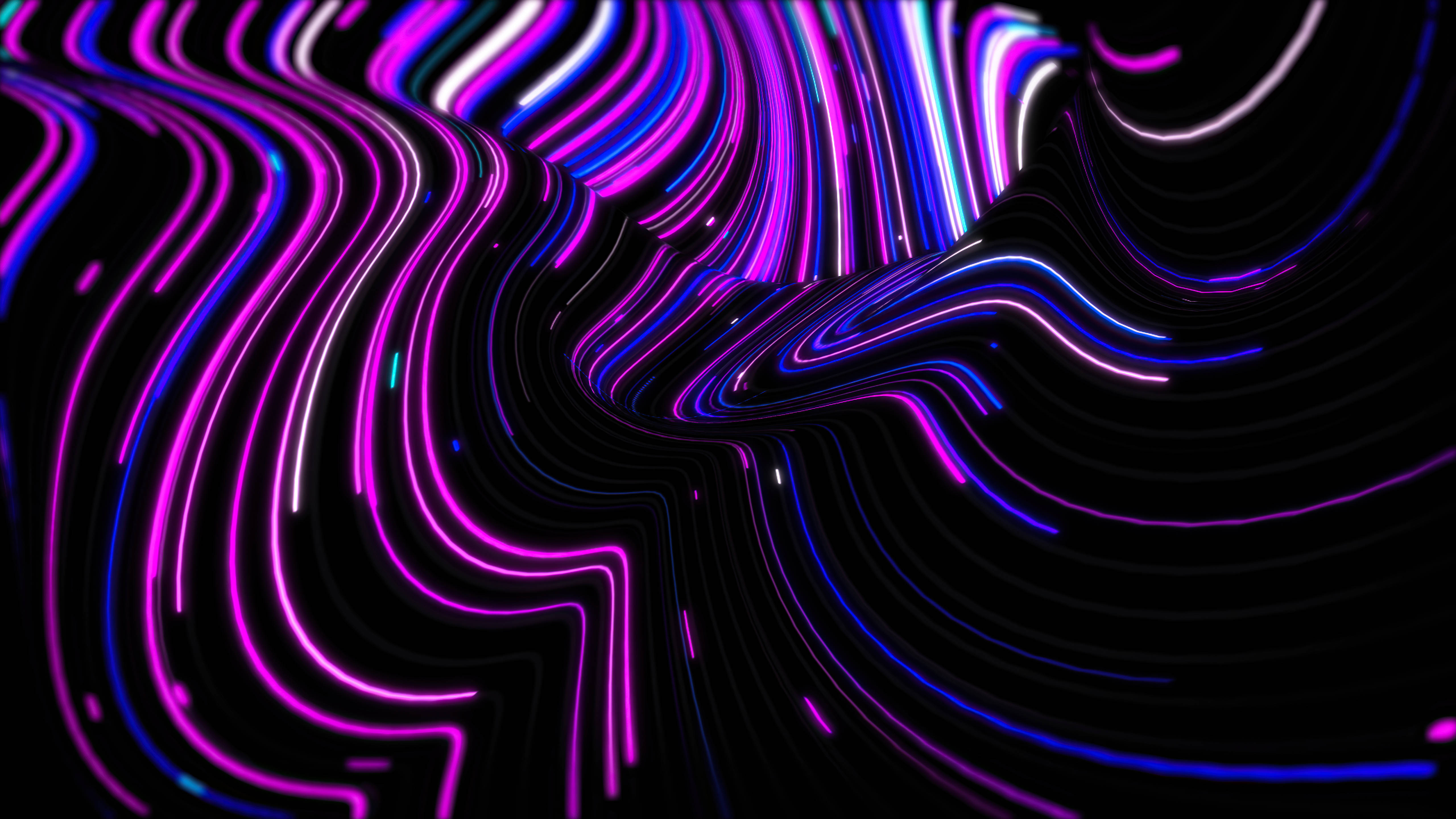 abstract purple wave, neon purple, blue streaks, 5K Desktop Wallpaper