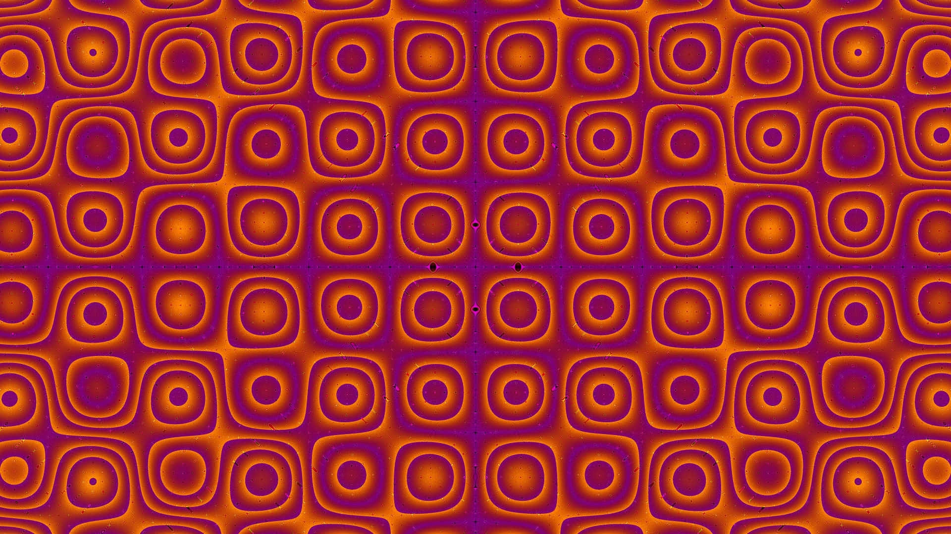 Psychedelic 70s Aesthetic, glowing orange circles, rounded squares, Full HD Desktop Wallpaper