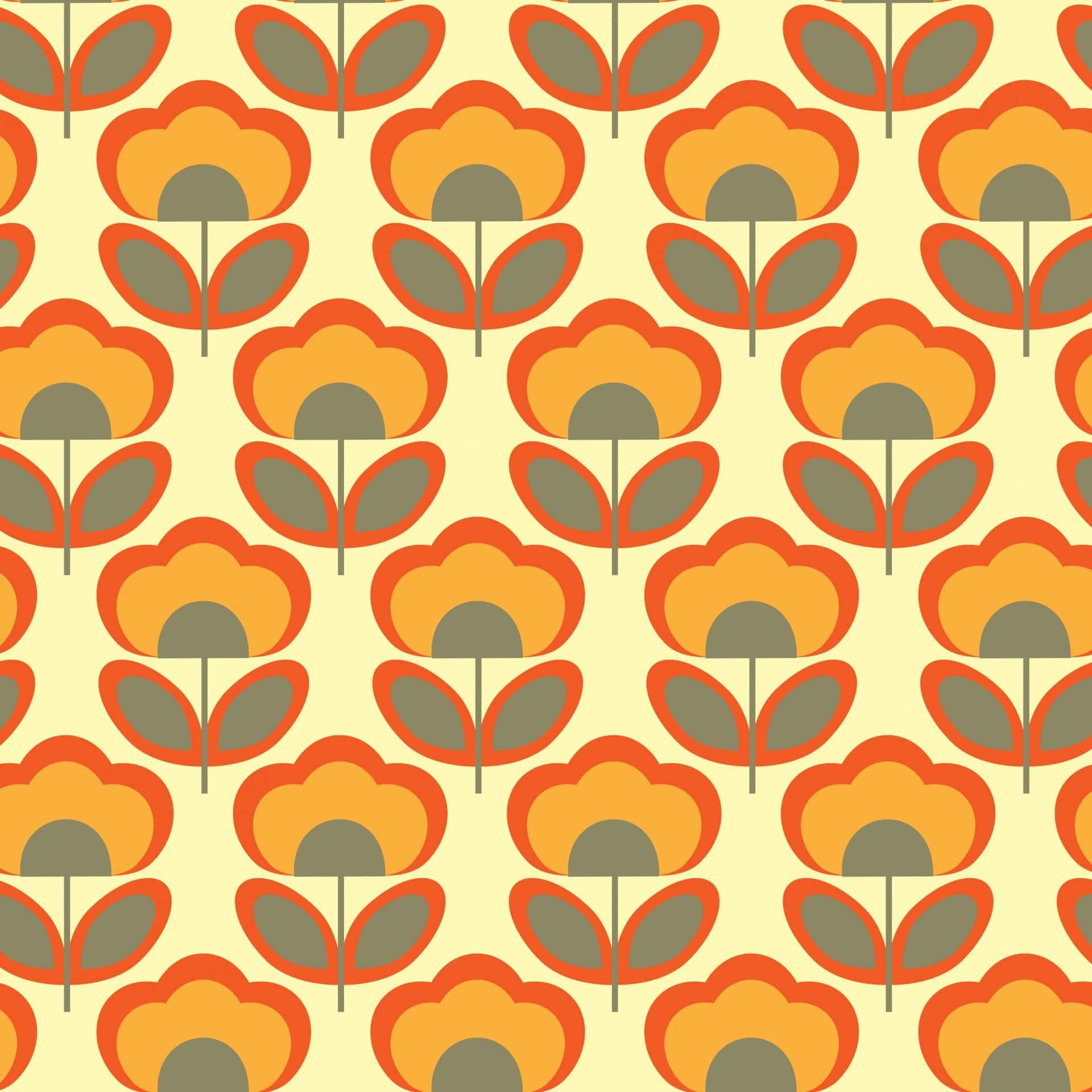Psychedelic 70s Aesthetic, orange, olive green, Full HD Desktop Wallpaper