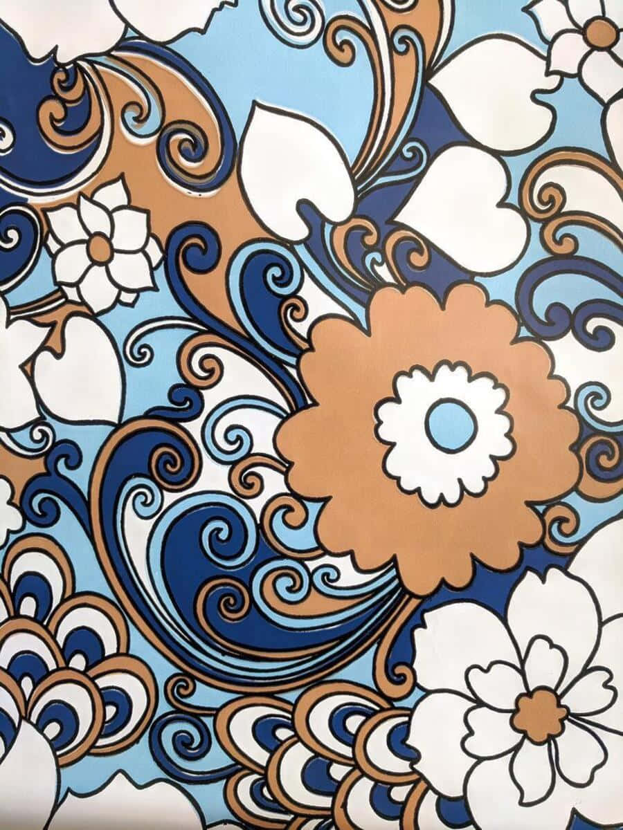 psychedelic 70s aesthetic, 1970s, vibrant retro floral pattern, SD Phone Wallpaper