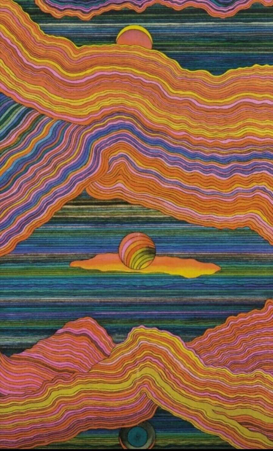 Psychedelic 70s Aesthetic, orange, pink, HD Phone Wallpaper