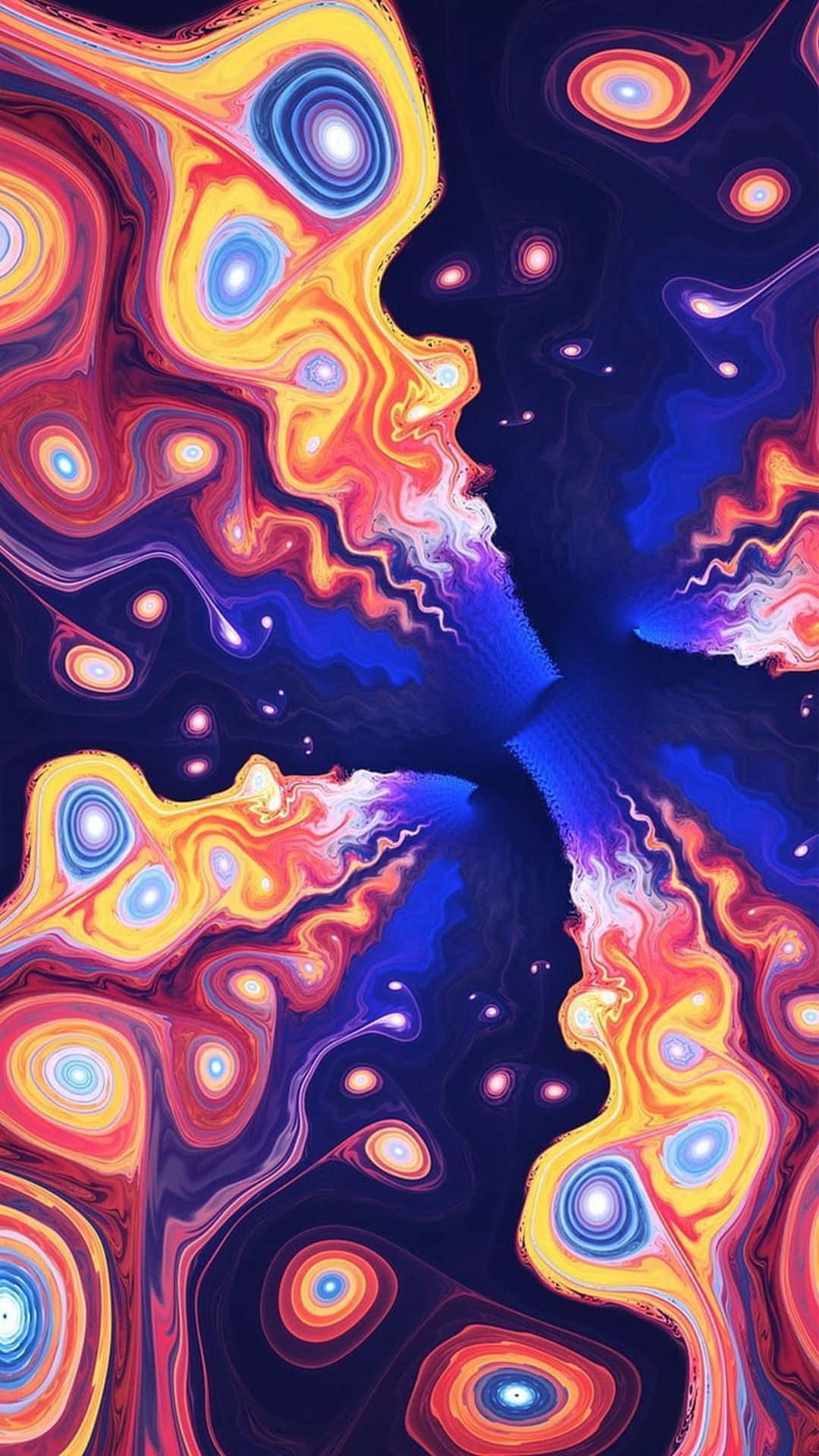 psychedelic art, orange, yellow, Full HD Phone Wallpaper