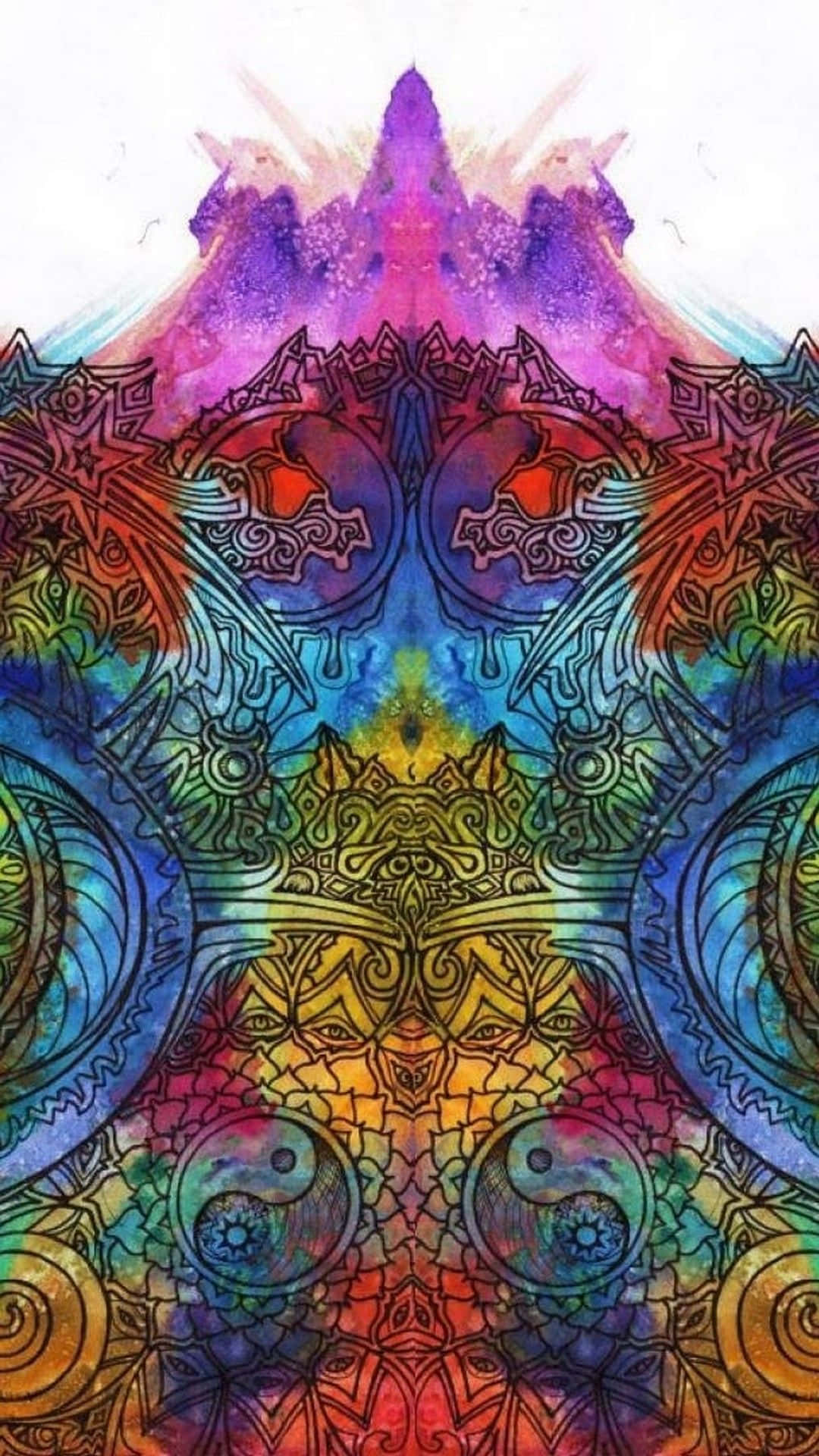 psychedelic art, 1080 x 1920, mandala patterns, Full HD Phone Wallpaper