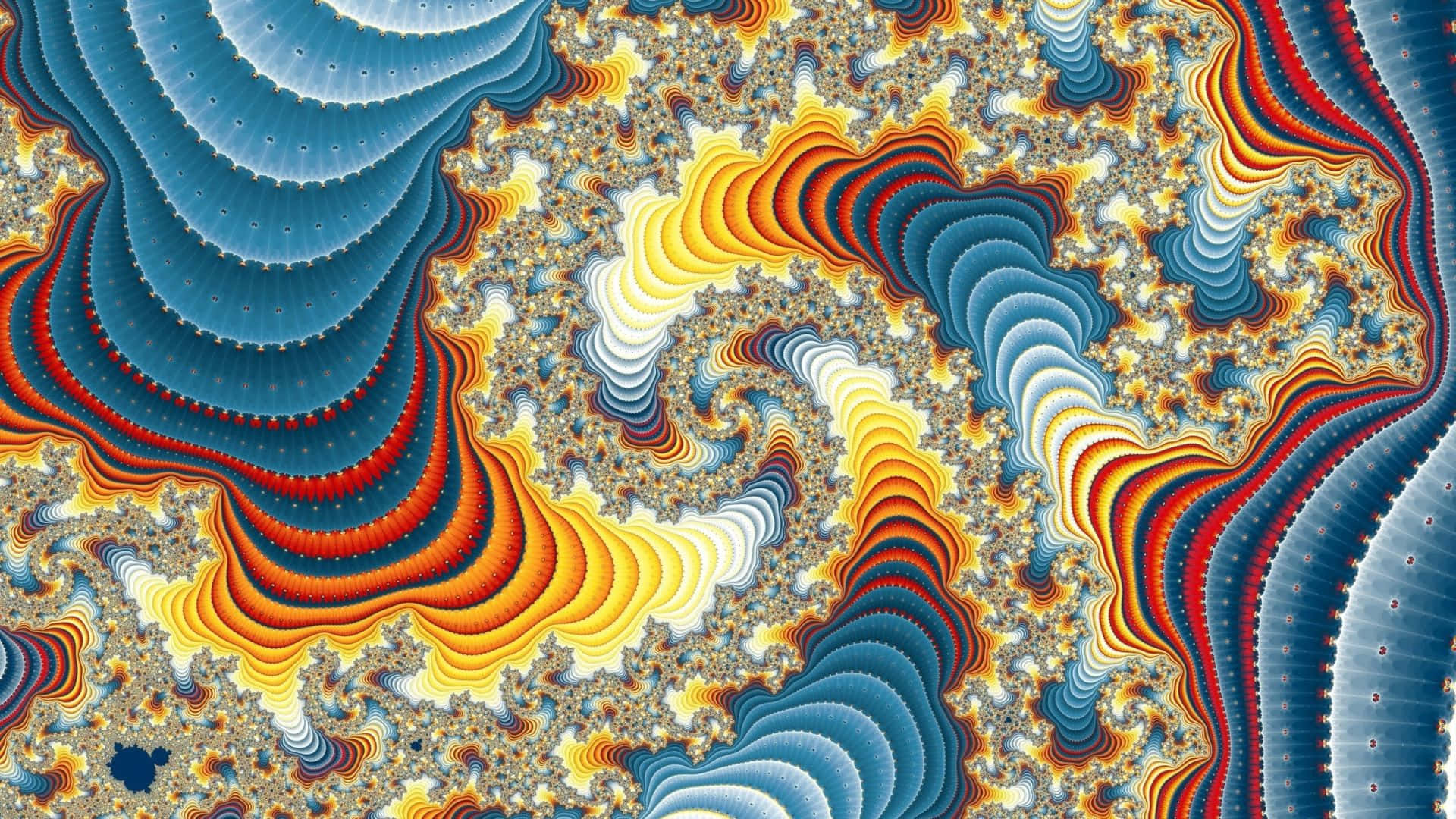 psychedelic art, fractal patterns, fiery oranges, Full HD Desktop Wallpaper