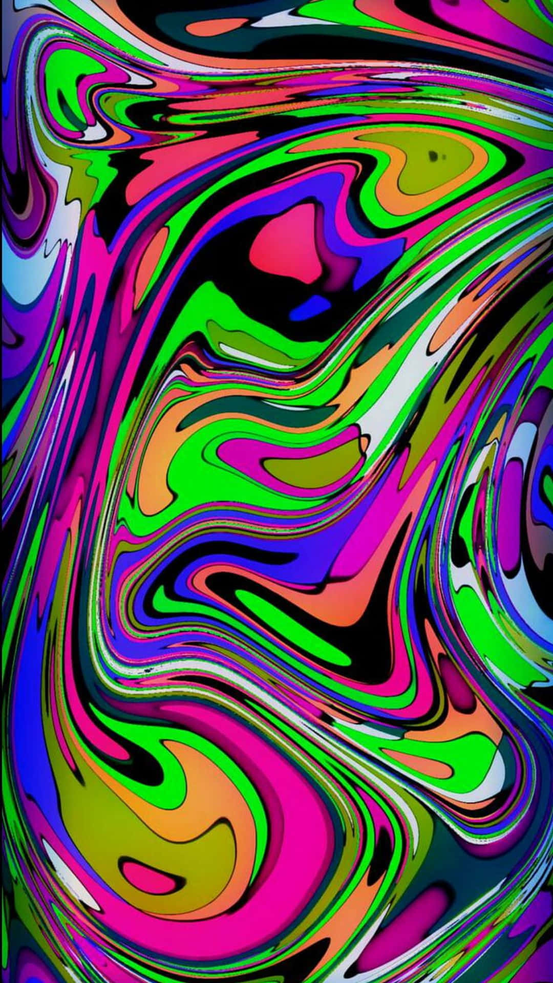 psychedelic art, neon colors, swirls, Full HD Phone Wallpaper