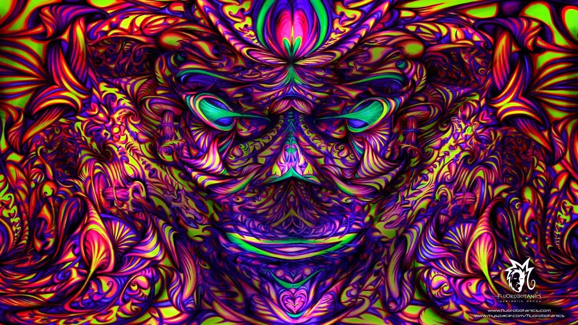psychedelic demon, symmetrical, swirling face, Full HD Desktop Wallpaper
