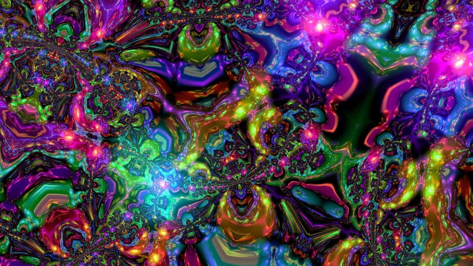 psychedelic art, neon fractal patterns, magenta, Full HD Desktop Wallpaper