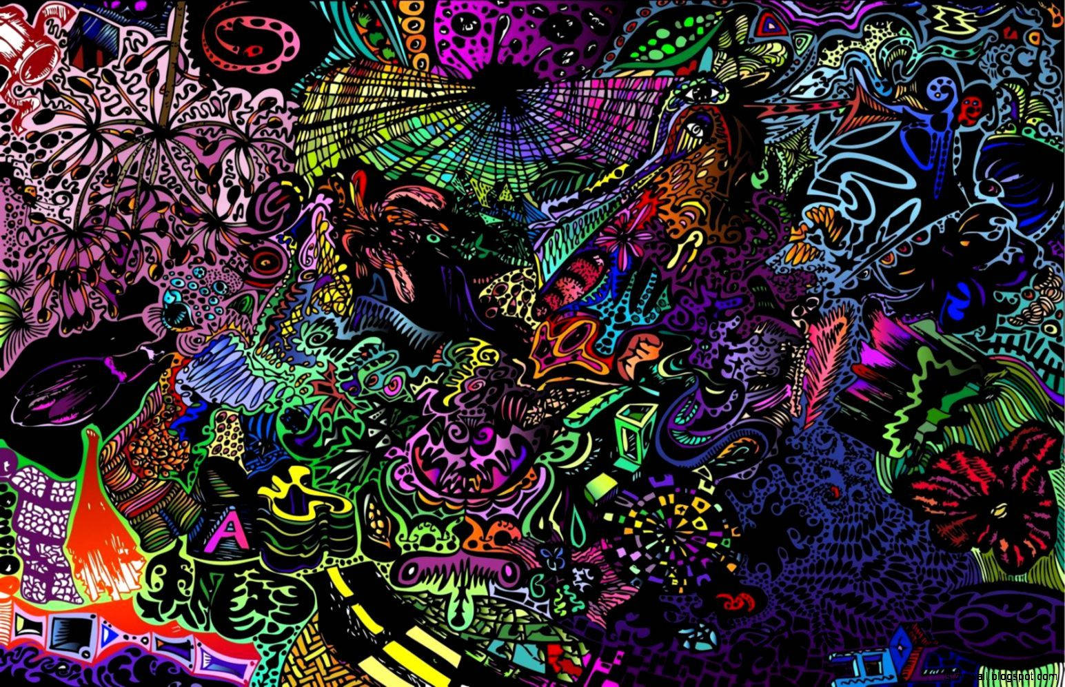 acid psychedelic art, neon colors, vibrant psychedelic patterns, HD Desktop Wallpaper