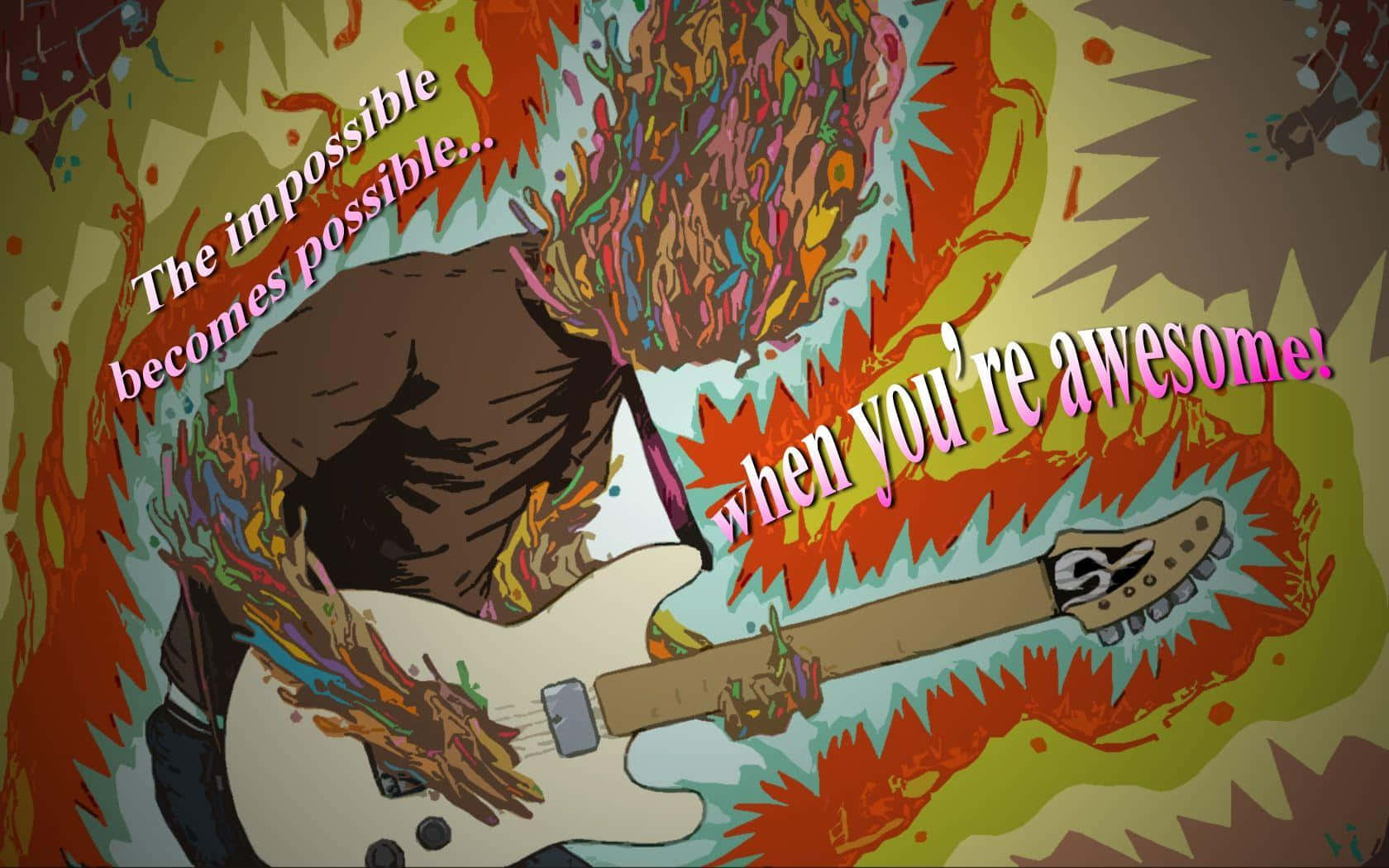 Psychedelic Grunge Explosion, guitarist, colorful energy, HD Desktop Wallpaper