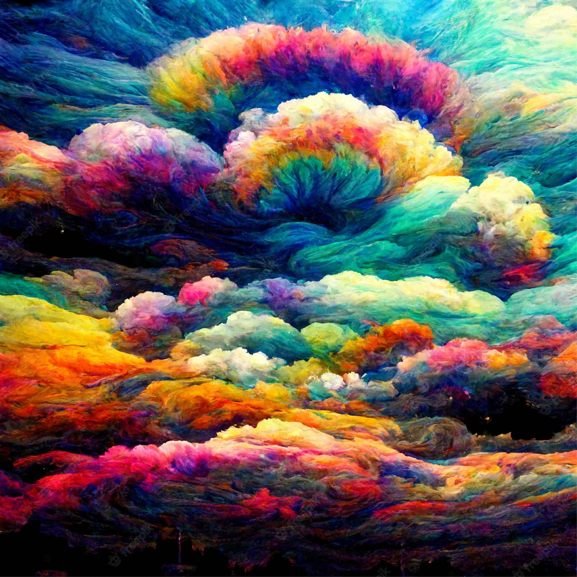 Psychedelic Cloud, pink, orange, Full HD Desktop Wallpaper