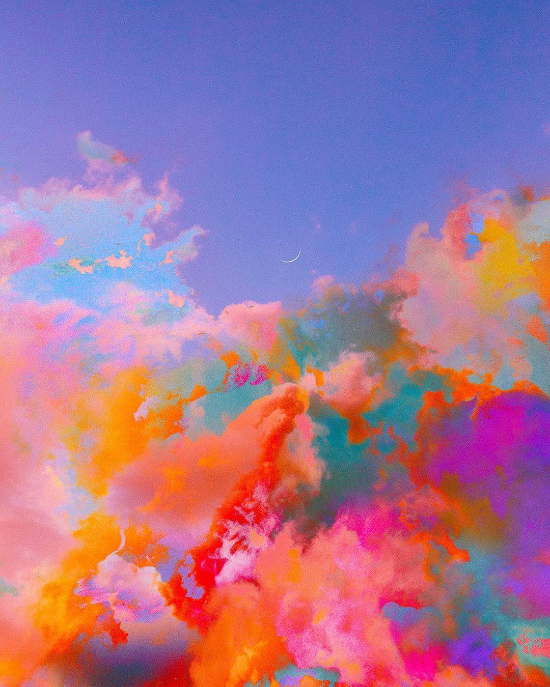 Grainy Psychedelic Cloud, pink, orange, HD Phone Wallpaper