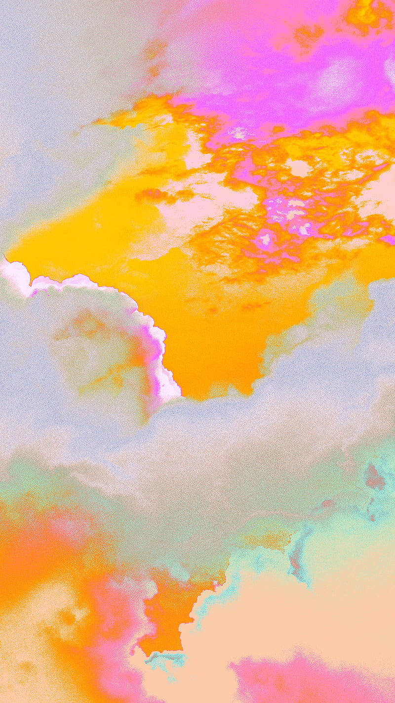 bright psychedelic cloud, pink, orange, HD Phone Wallpaper