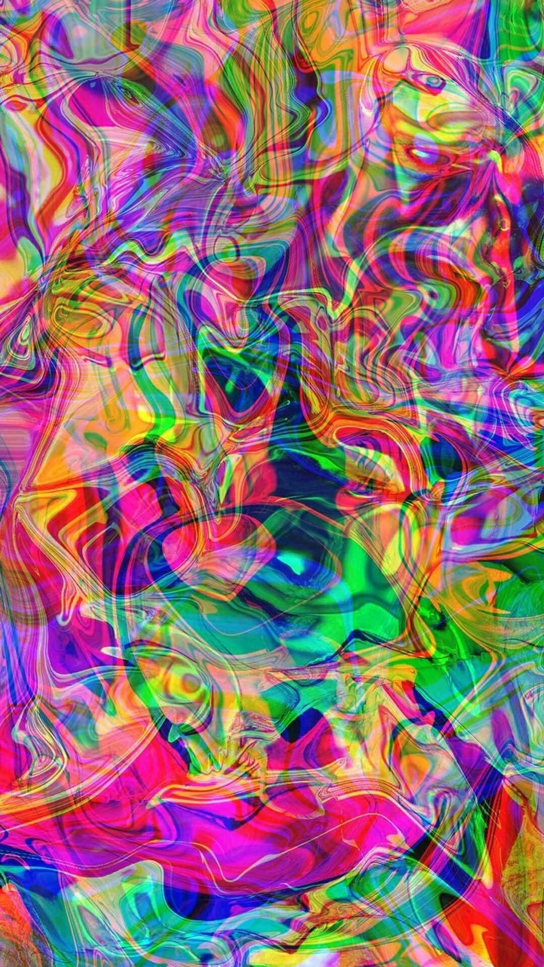 Psychedelic Colors, neon colors, swirls, Full HD Phone Wallpaper