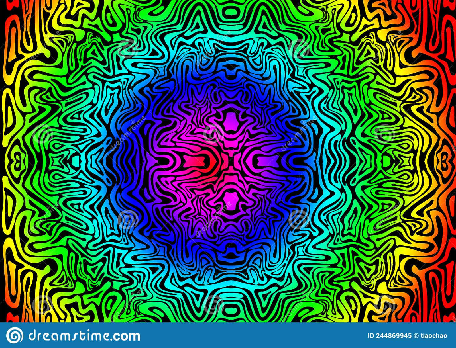Psychedelic Colors, rainbow waves, kaleidoscopic pattern, HD Desktop Wallpaper