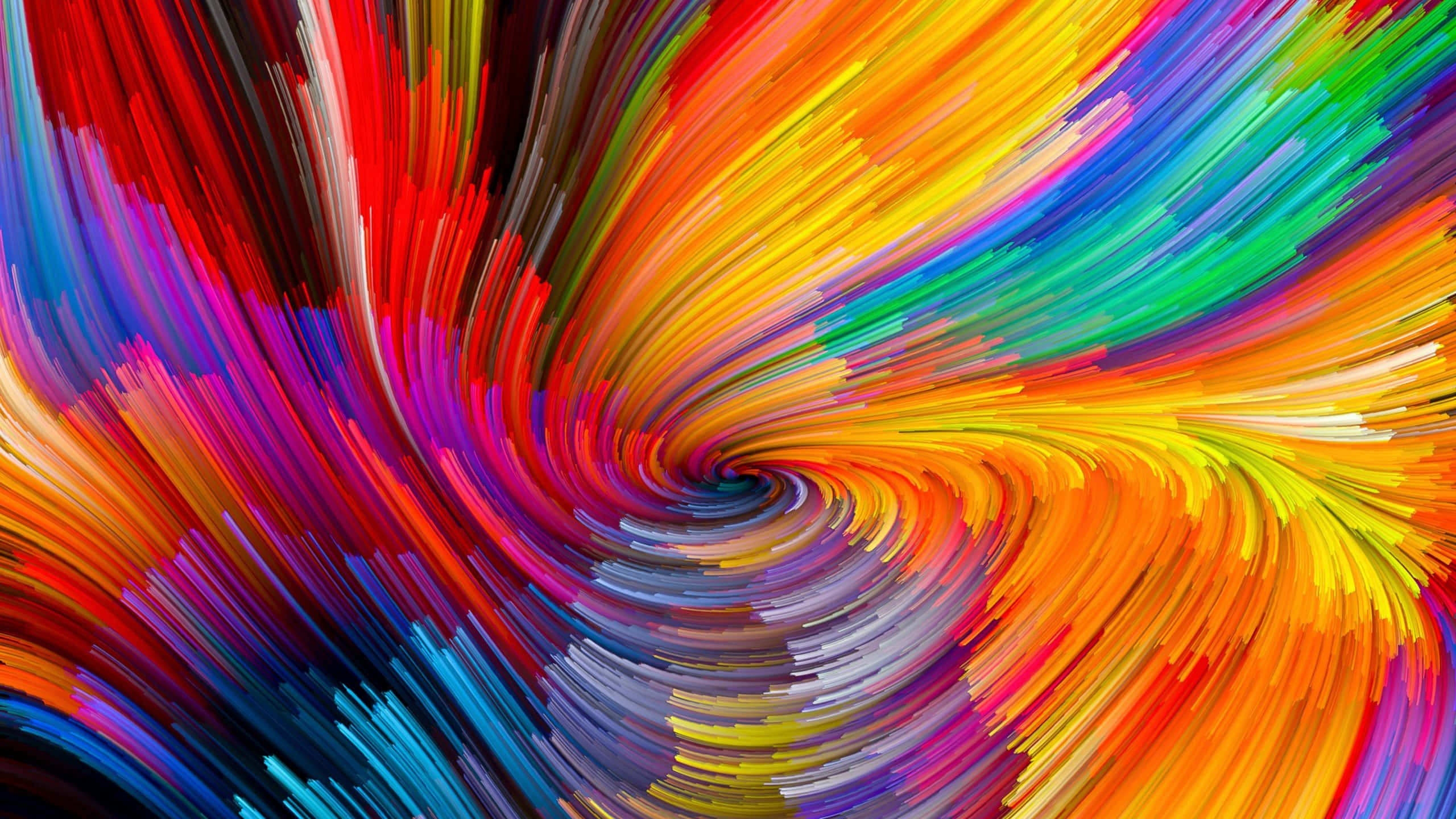 psychedelic colors, vibrant multicolored brushstrokes, swirling pattern, 2K Desktop Wallpaper
