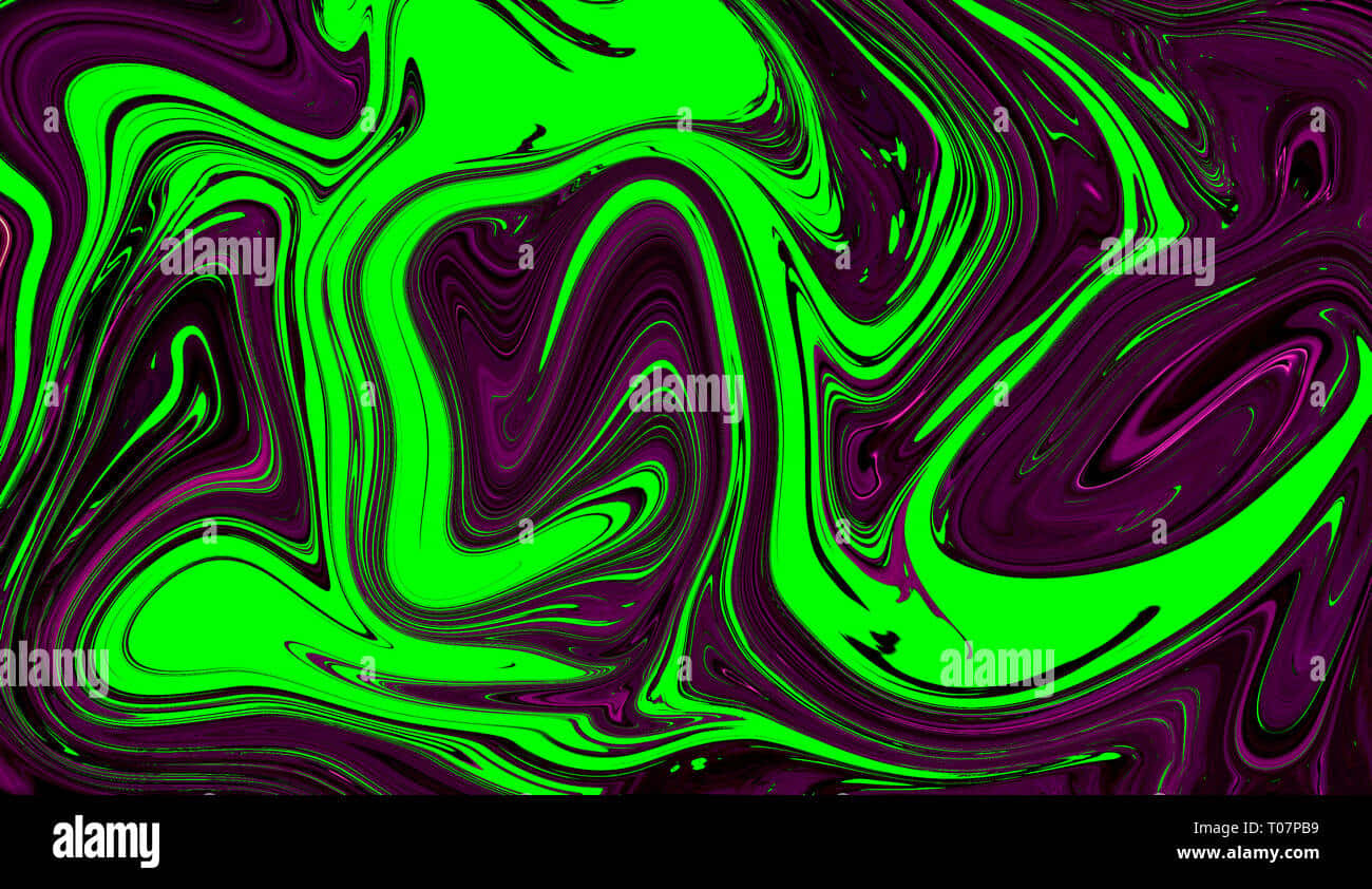 neon green, deep purple, fluid, HD Desktop Wallpaper