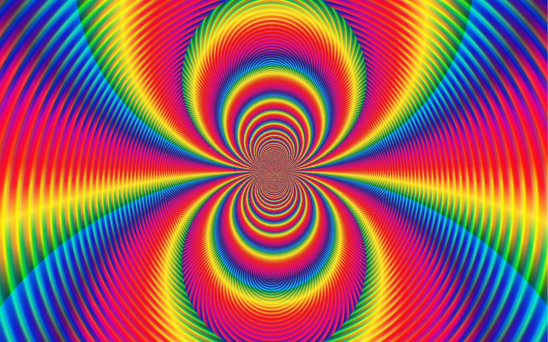 Psychedelic Colors, rainbow-colored, concentric spirals, Full HD Desktop Wallpaper