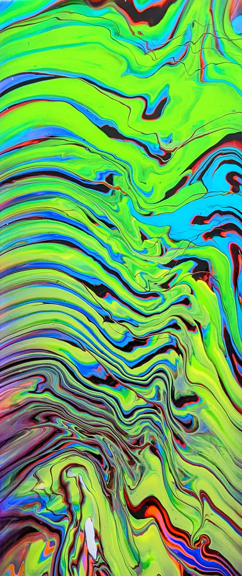 psychedelic colors, neon green, blue, HD Phone Wallpaper
