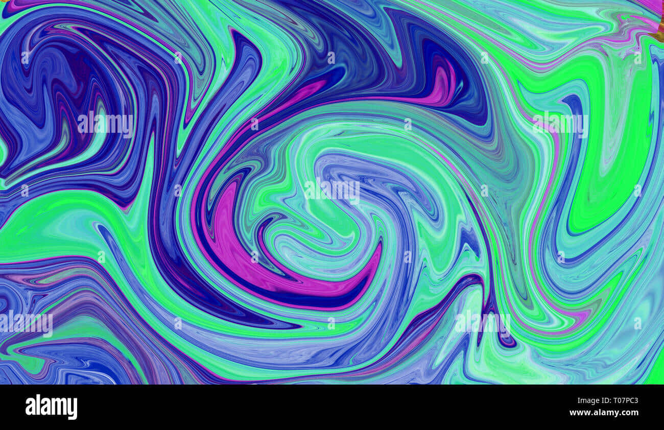 psychedelic colors, neon green, blue, HD Desktop Wallpaper
