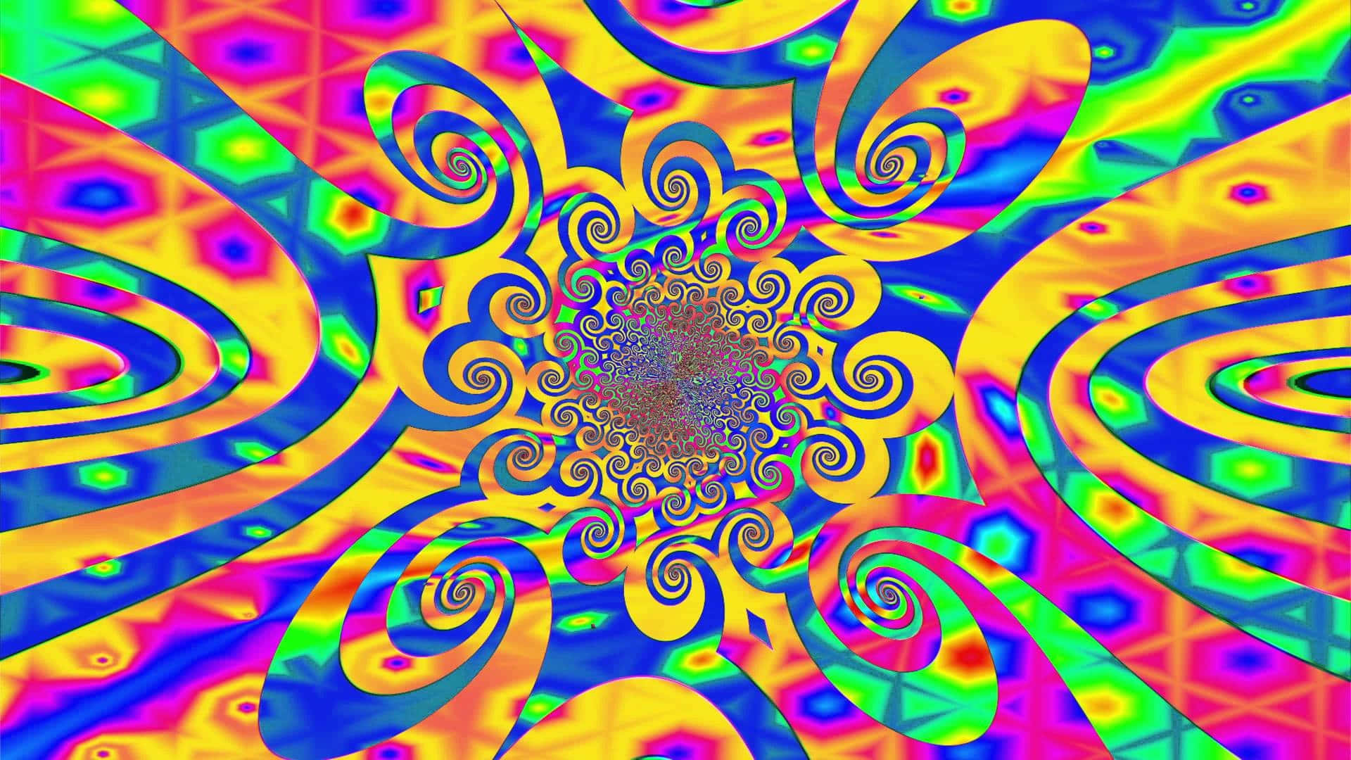 Psychedelic Colors, vibrant psychedelic swirls, hypnotic center, Full HD Desktop Wallpaper