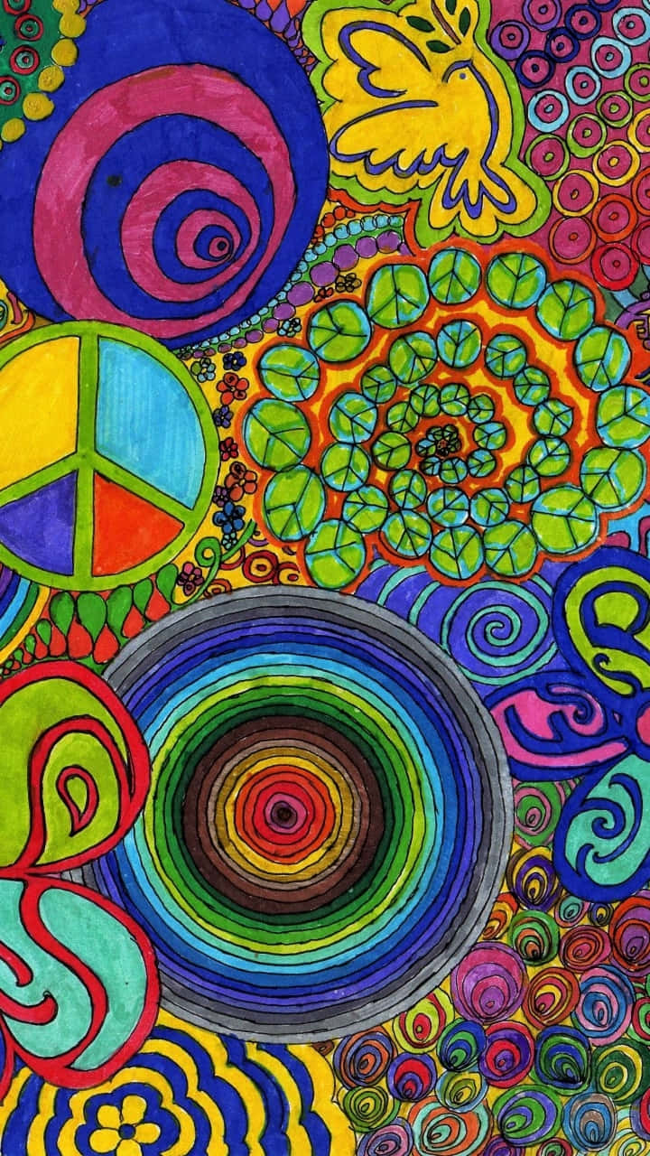 Psychedelic Colors, vivid spectrum, vibrant psychedelic artwork, HD Phone Wallpaper