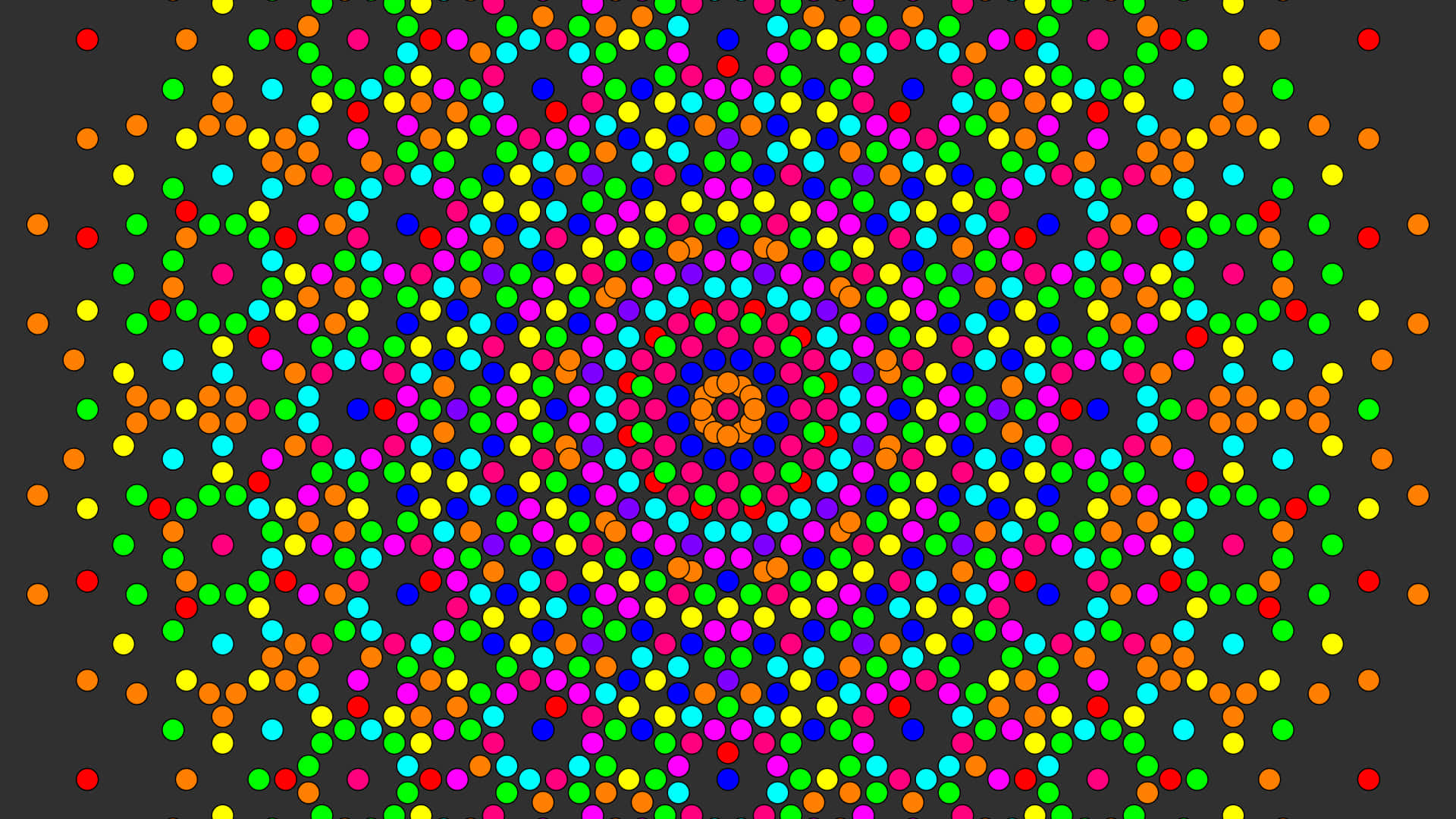 psychedelic colors, vibrant multicolored dots, hypnotic spiral pattern, Full HD Desktop Wallpaper
