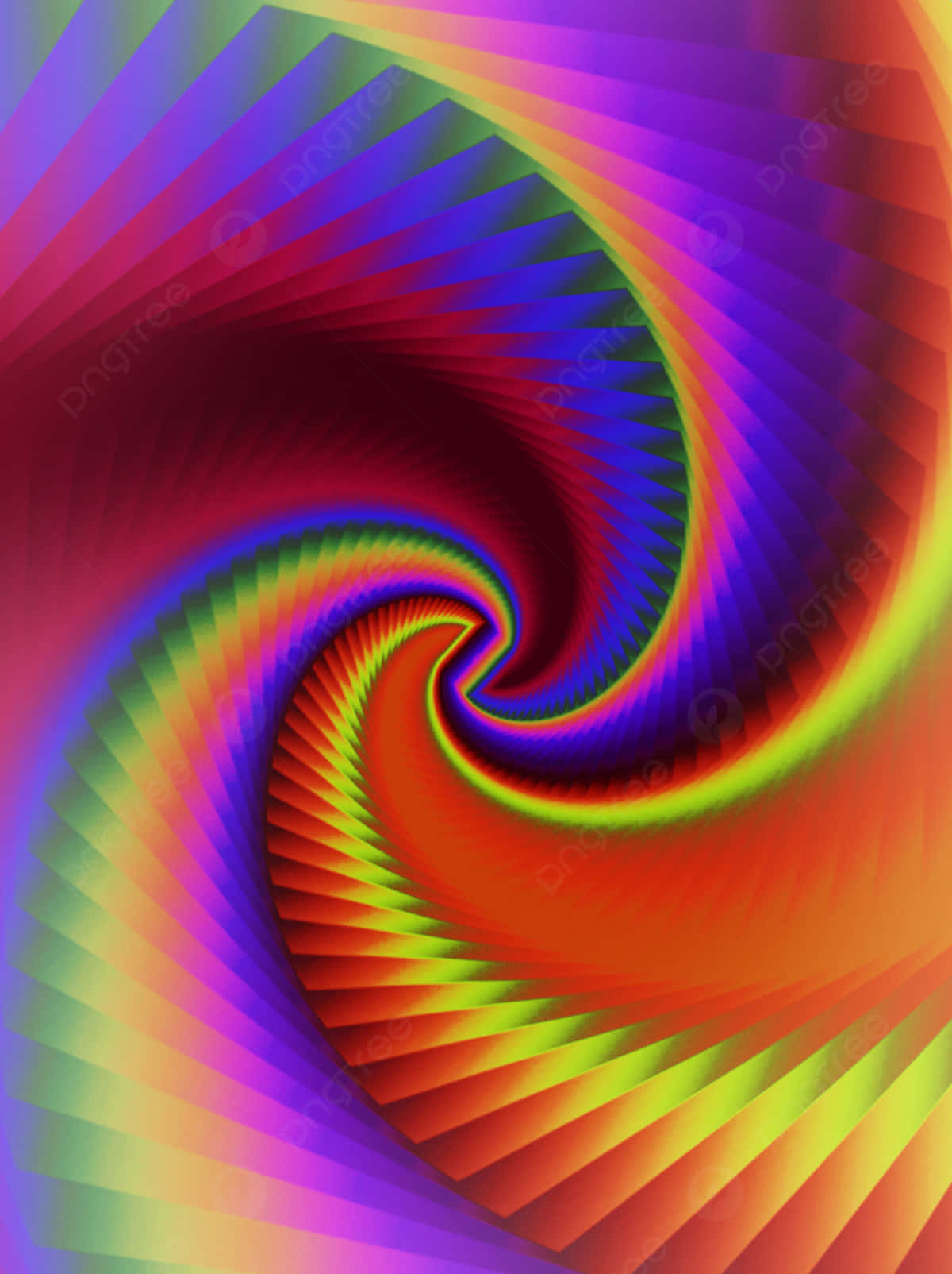 Psychedelic Colors, rainbow hues, digital spiral vortex, HD Phone Wallpaper