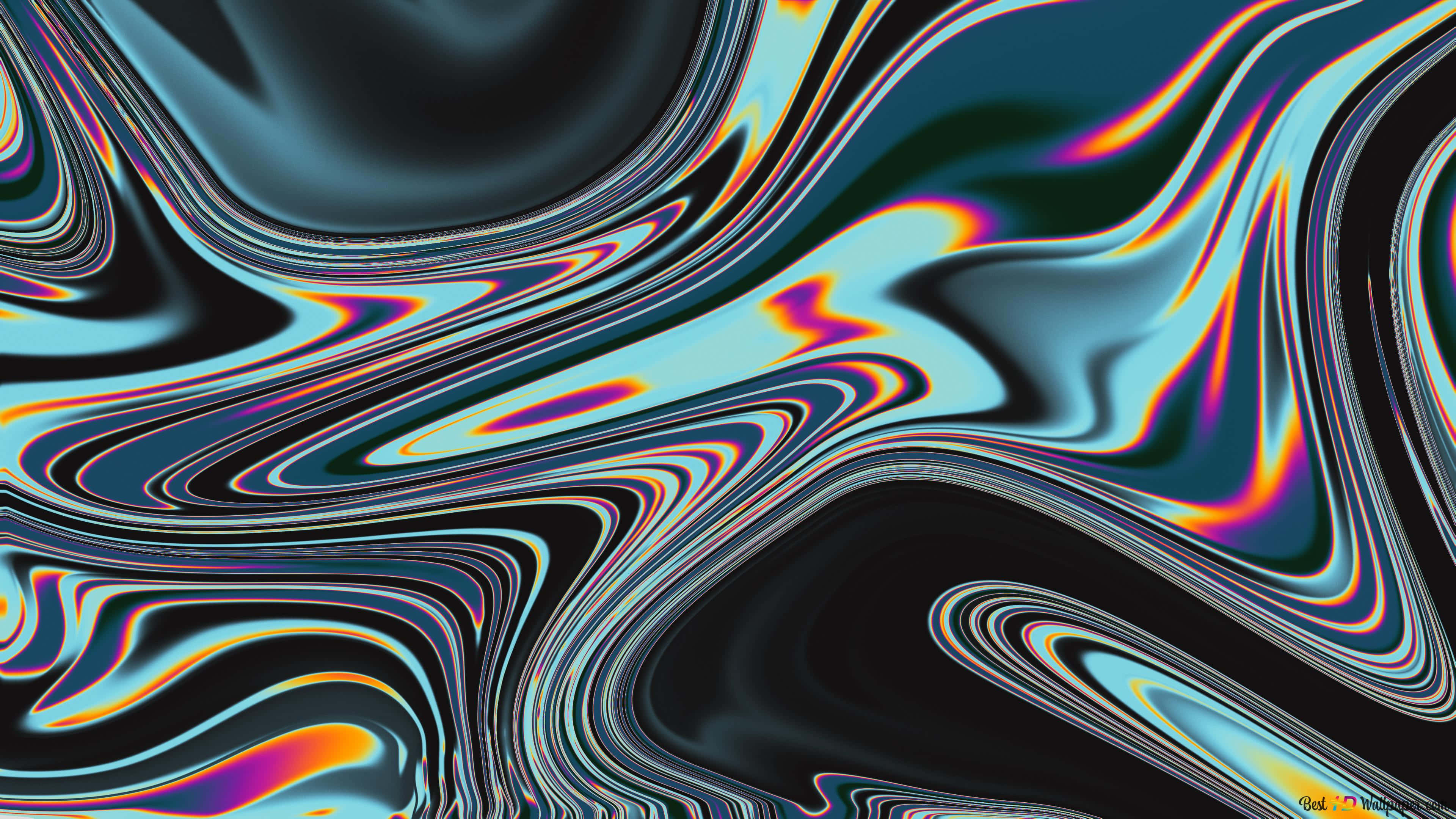 Psychedelic Colors, neon streaks, fluid motion, 4K Desktop Wallpaper