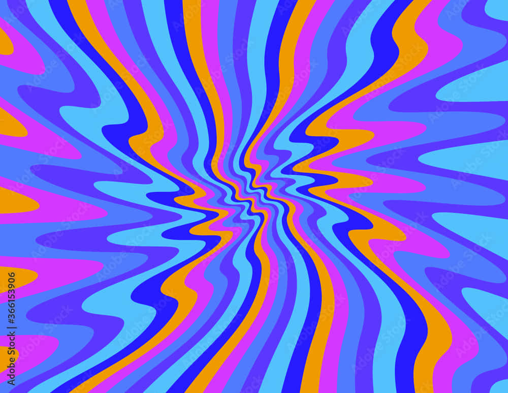 1960s psychedelic, vibrant psychedelic swirls, blue purple and orange, SD Desktop Wallpaper