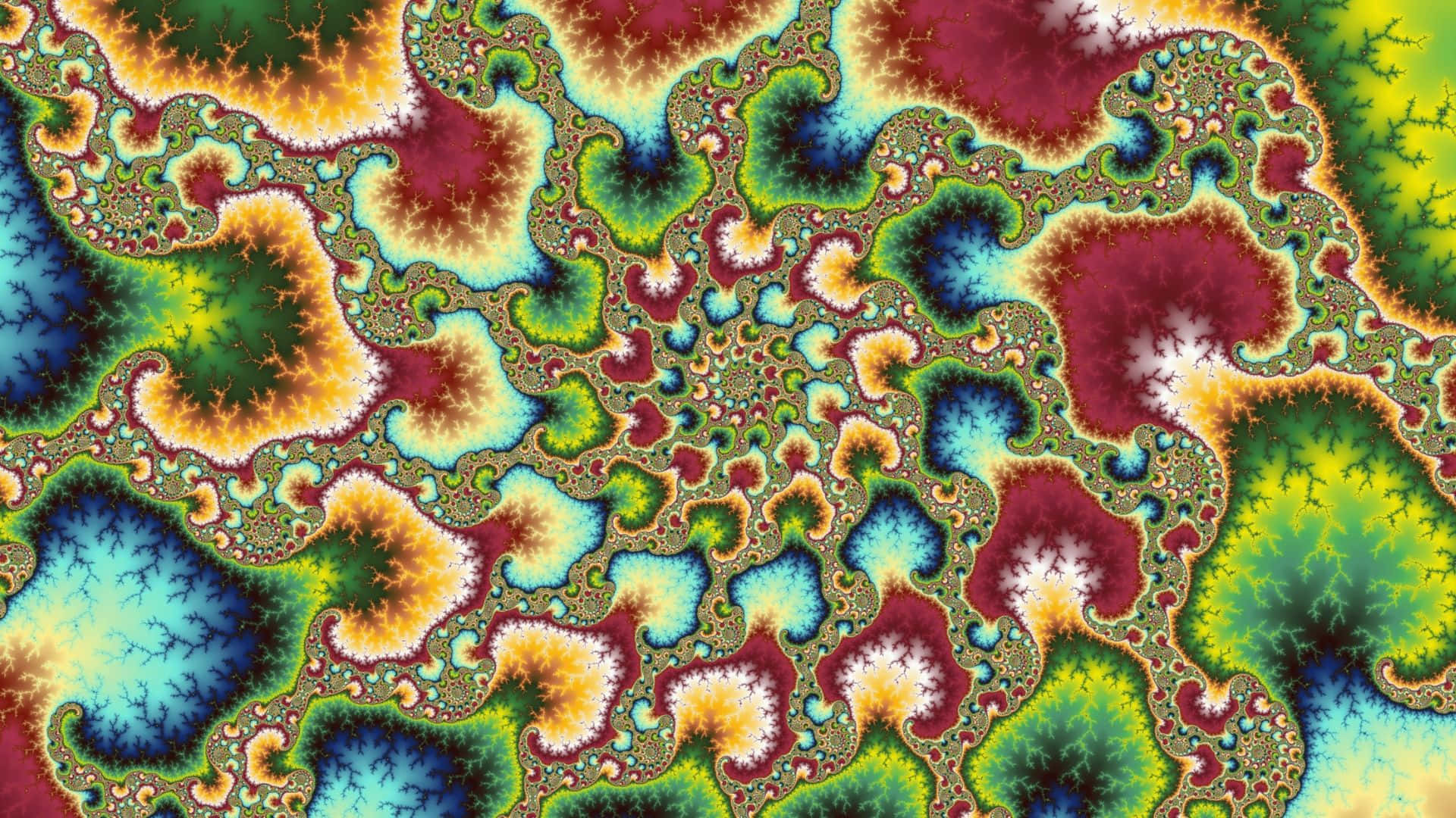 Psychedelic Fractals, 1920 x 1080, vibrant fractal patterns, Full HD Desktop Wallpaper