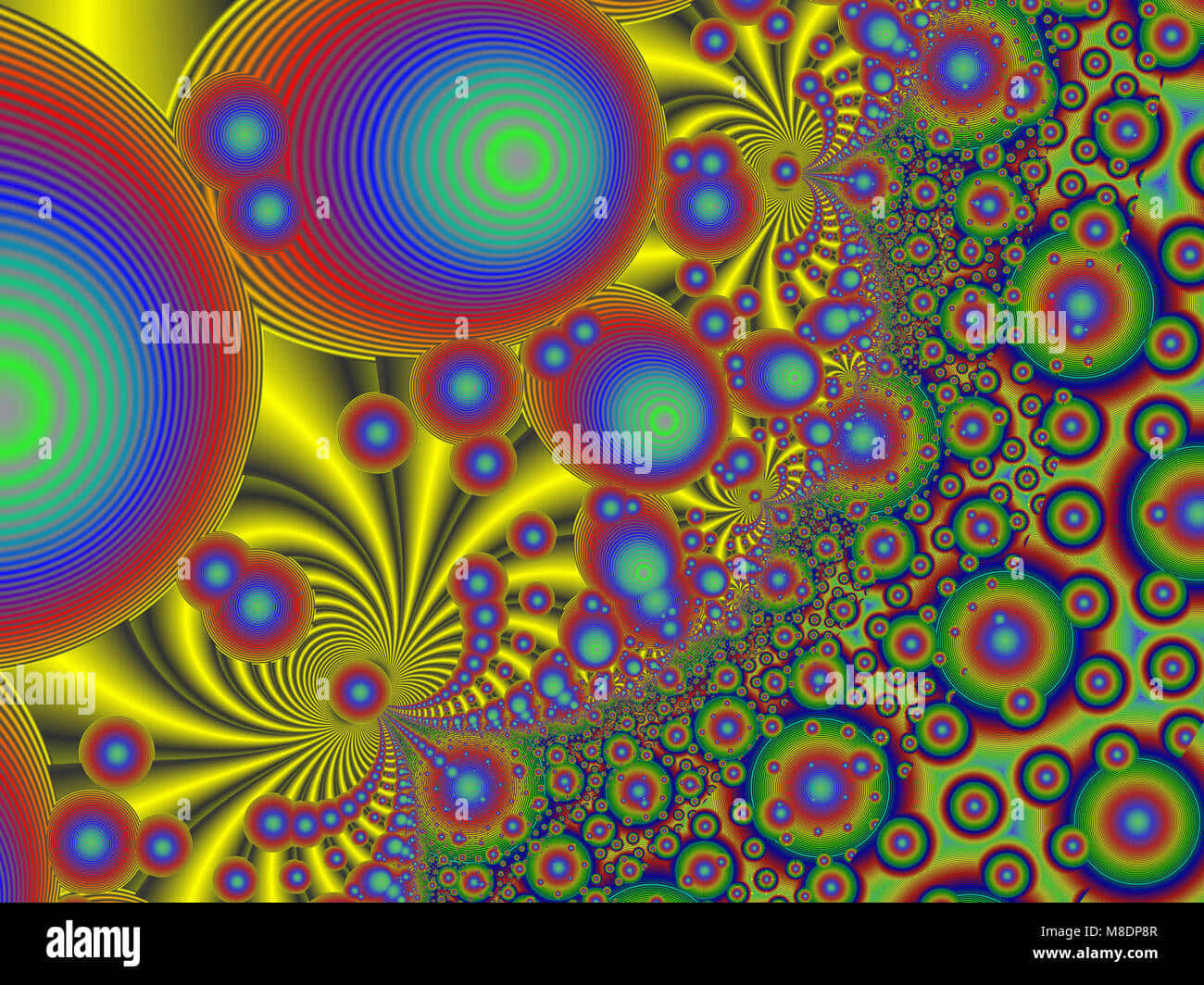 1960s psychedelic, fractal patterns, concentric circles, HD Desktop Wallpaper
