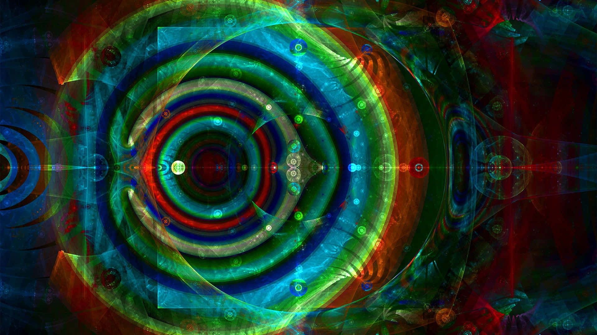 electric blues, greens, fiery reds, Full HD Desktop Wallpaper