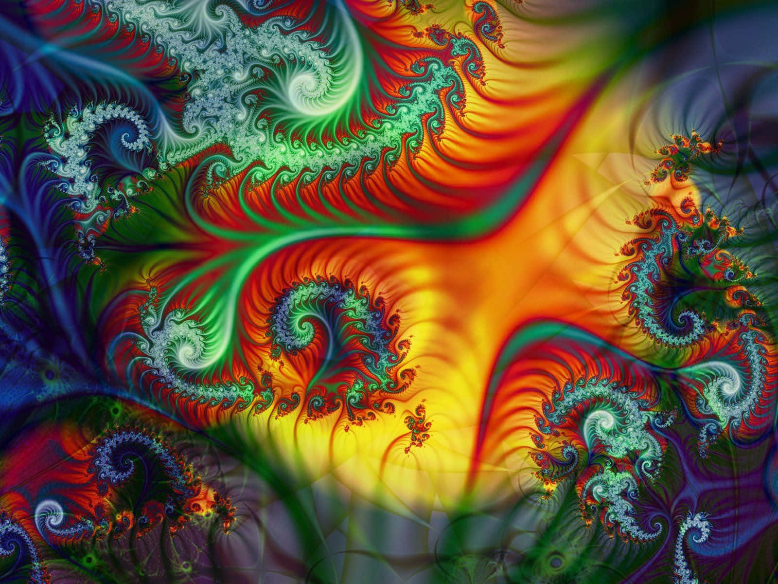 trippy fractals, 1600 x 1200 wallpaper, fiery oranges, HD Desktop Wallpaper