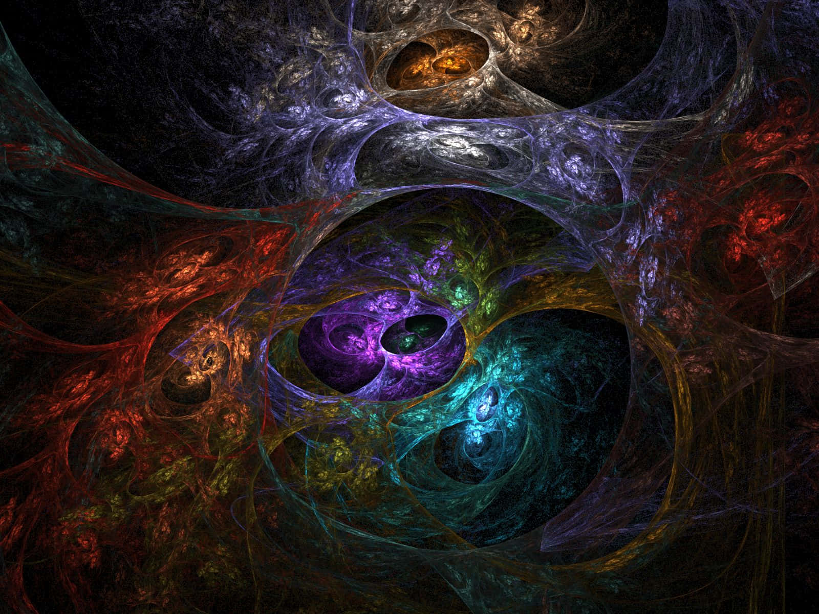 vivid fractal complexity, cosmic hues, purple, HD Desktop Wallpaper