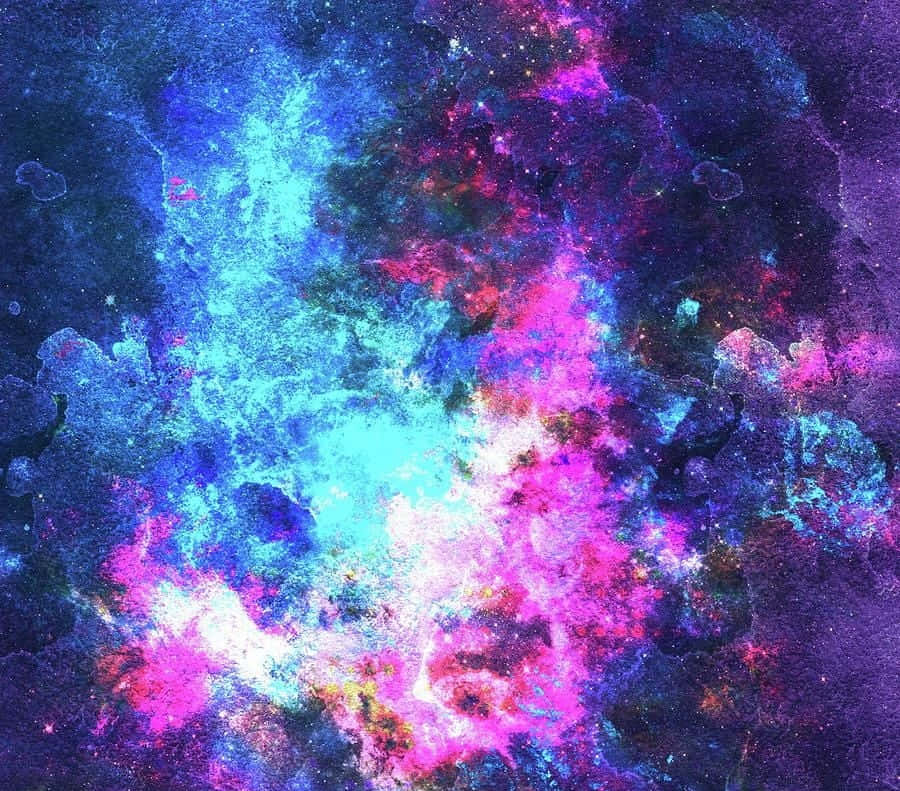 Psychedelic Grunge, cosmic nebula, electric blues, SD Desktop Wallpaper