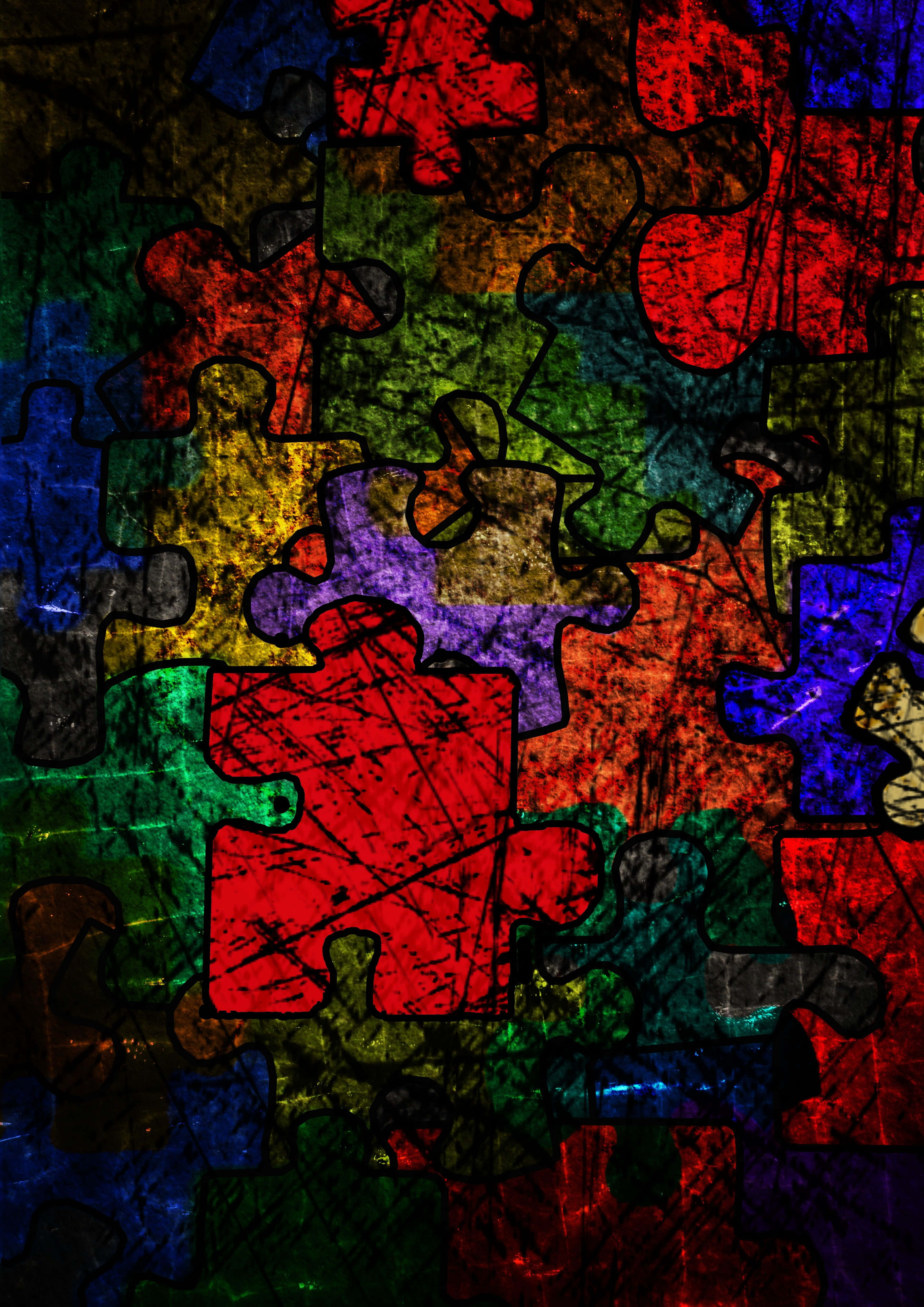 Psychedelic Grunge, 3508 x 4961, red, 4K Phone Wallpaper