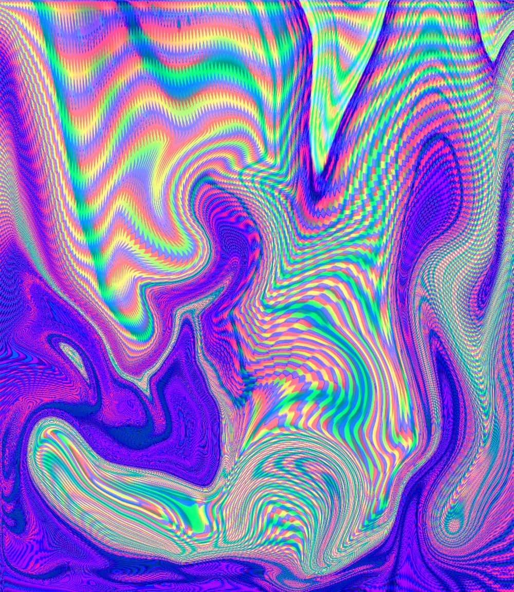 Psychedelic Grunge, neon colors, hypnotic digital distortion, SD Phone Wallpaper