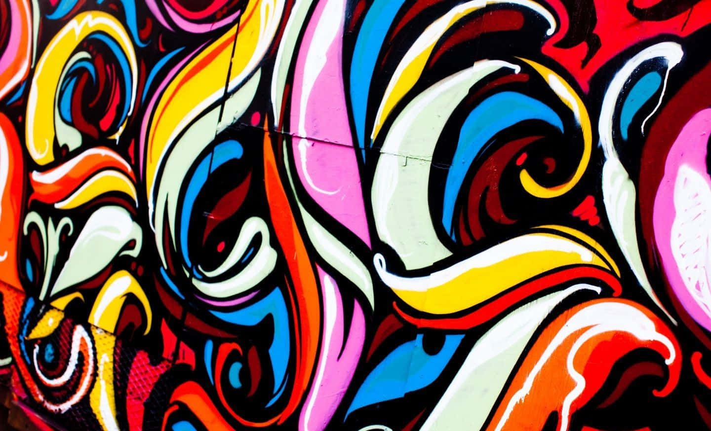 Psychedelic Grunge, vibrant swirling graffiti art, bold colors, HD Desktop Wallpaper
