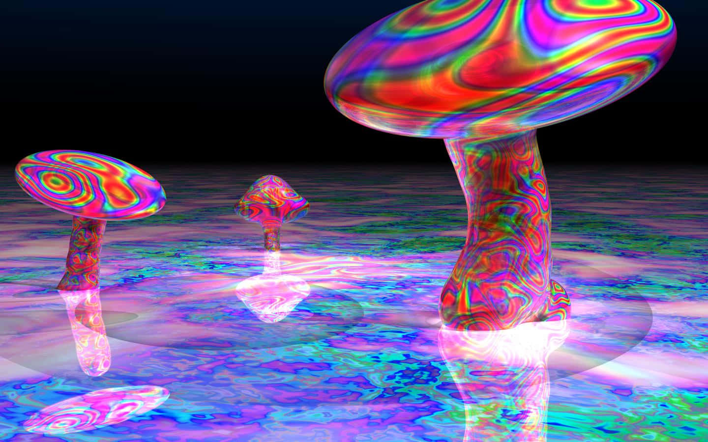 Psychedelic Grunge, rainbow patterns, reflective surface, HD Desktop Wallpaper